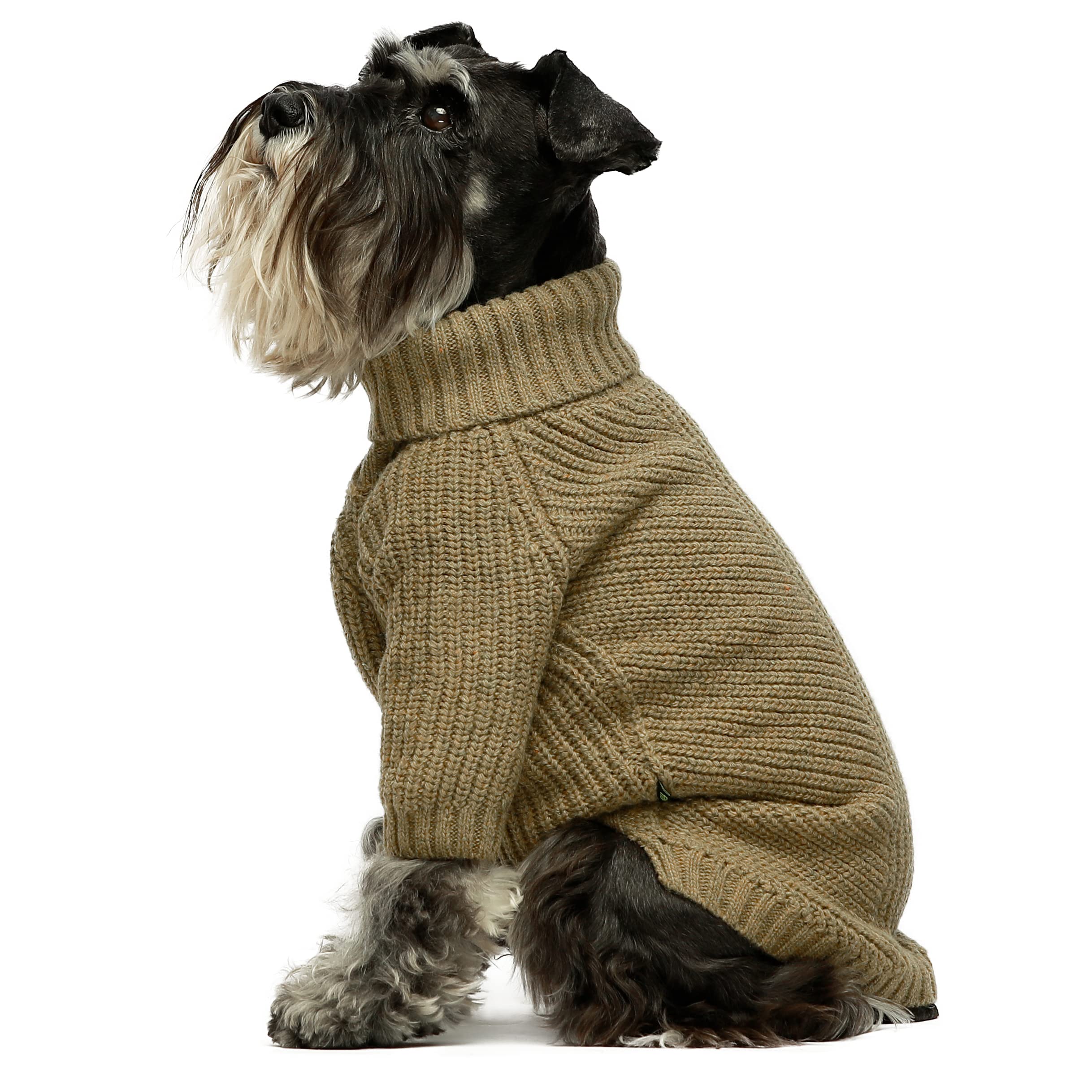 Fitwarm Thermal Knitted Dog Sweater Doggy Winter Coat Pet Clothes Doggie Turtleneck Jacket Puppy Outfits Cat Sweatsuit Sage Green Xx-Large