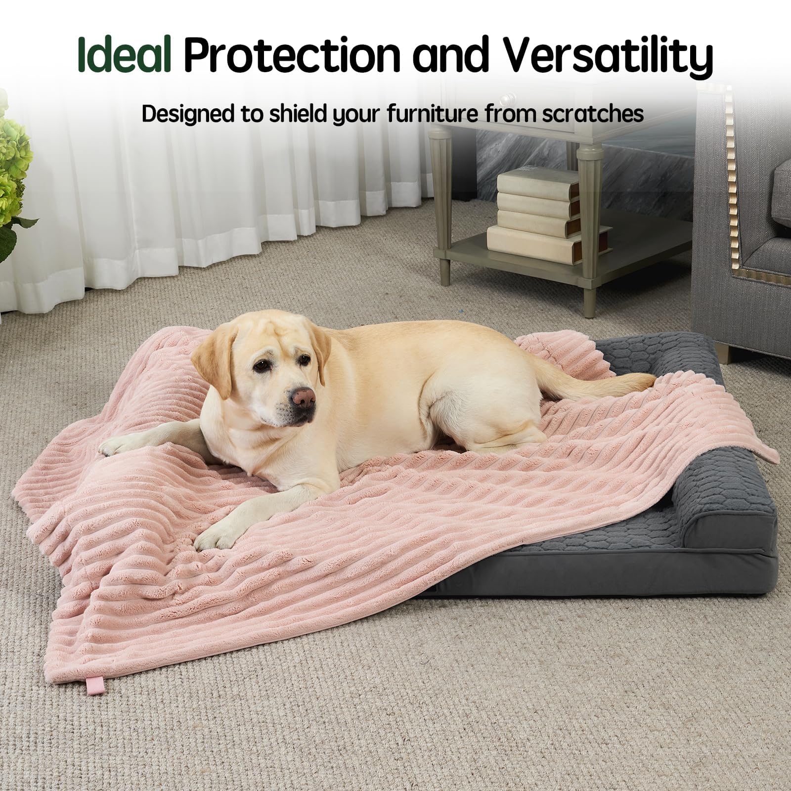 BALANCE Waterproof Dog Blanket for Small Dogs, Washable Double Sided Pet Blankets with Milk Plush and Super Soft Velvet, Pee Pro