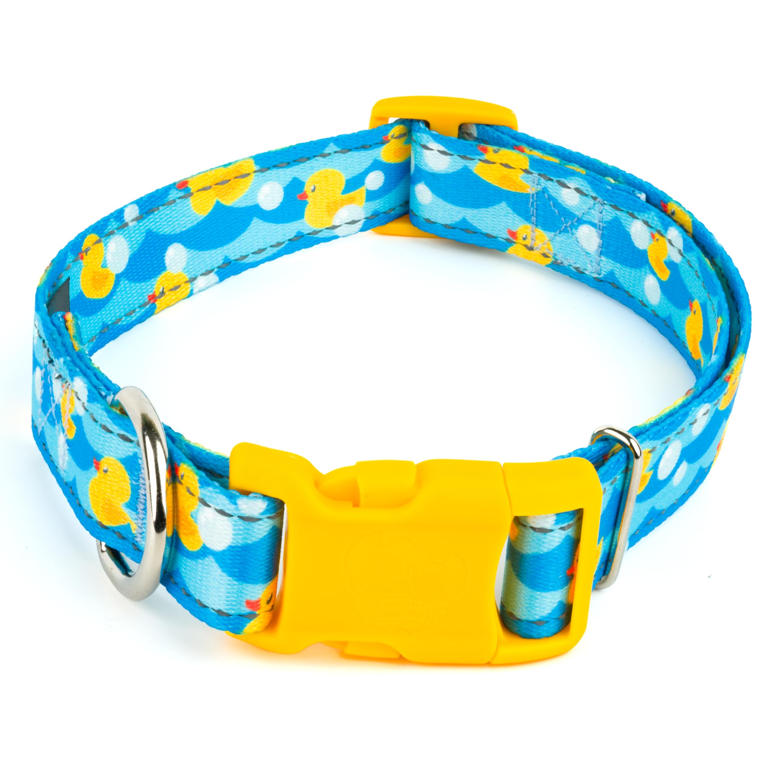 Country Brook Petz - Deluxe Just Ducky Reflective Dog Collar - Critter Corner Collection Featuring Night Safe Designs (1 Inch, L
