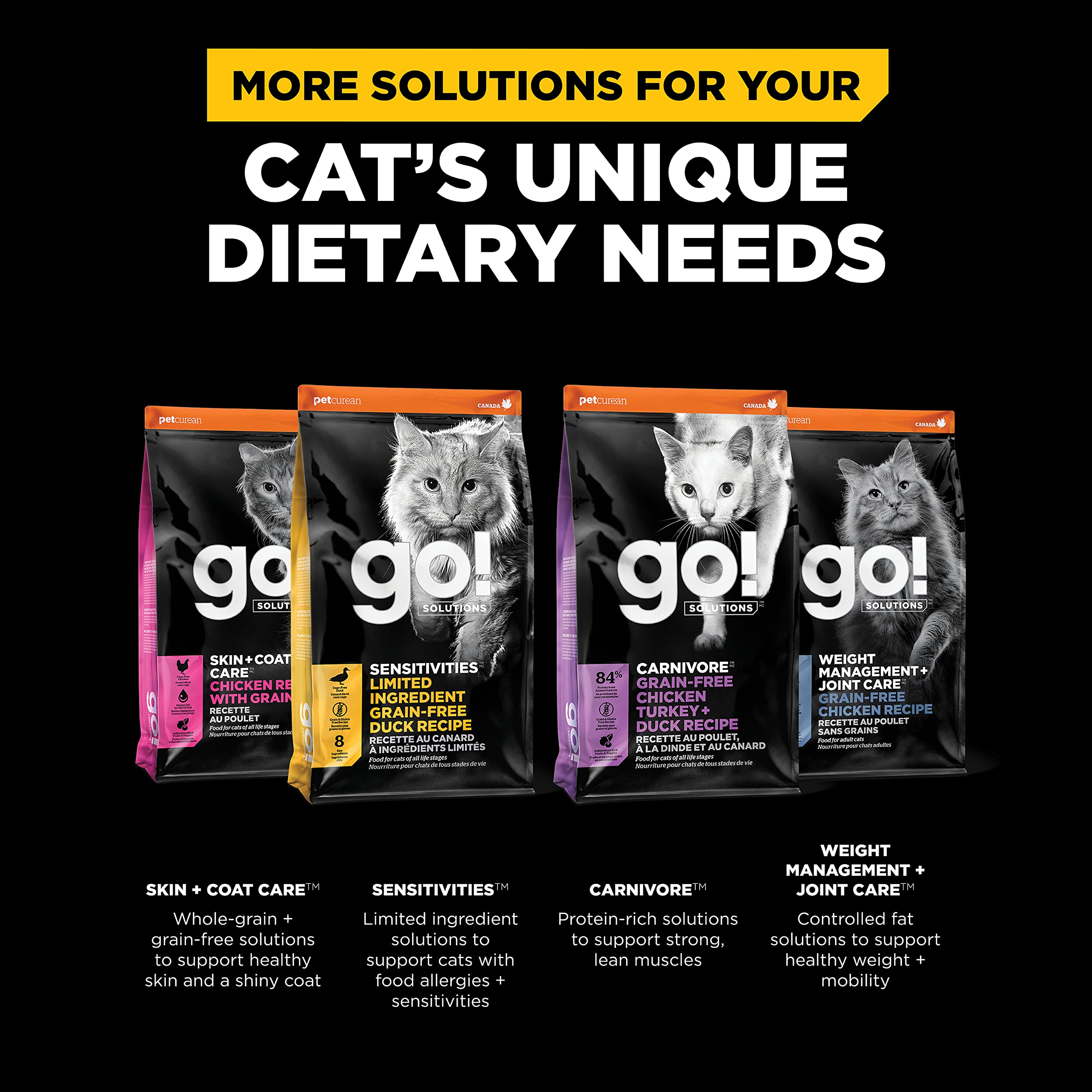 Go! Solutions Digestion + Gut Health Salmon Dry Cat Food, Premium Chicken-Free Kibble for Gastrointestinal & Digestive Wellness,