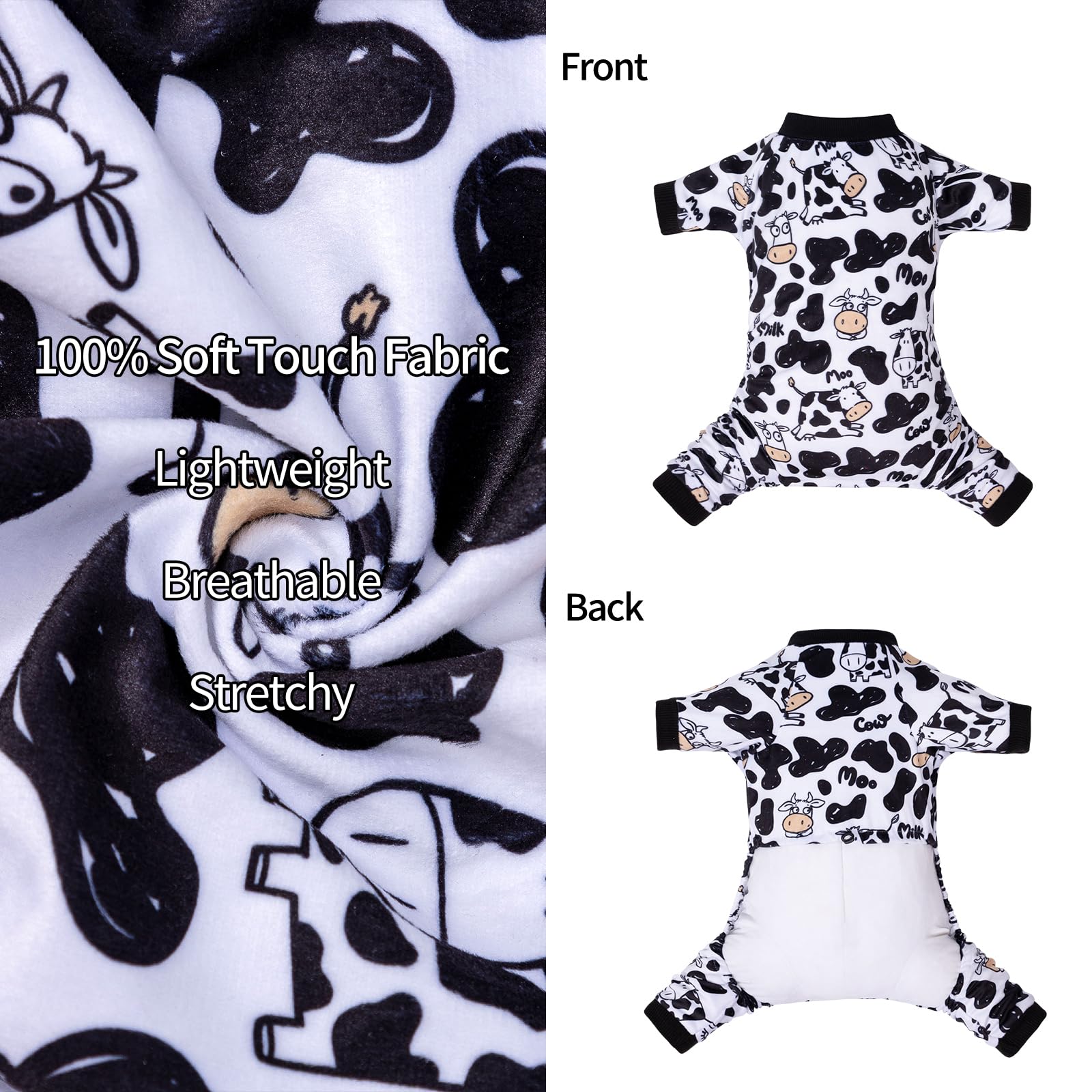 Cutebone Dog Christmas Pajamas Puppy Onesies Small Dogs Soft Pjs Coat Cat Apparel Comfy Pet Clothes Outfit Doggie Bodysuit P281X