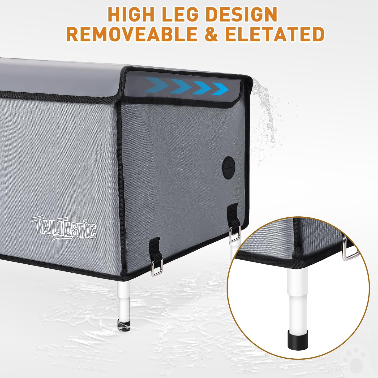 Outdoor Cat House Elevated,Insulated Feral Cat House Outdoor For Winter,Waterproof Cat Bed With Cozy Cushion(Grey, Large)