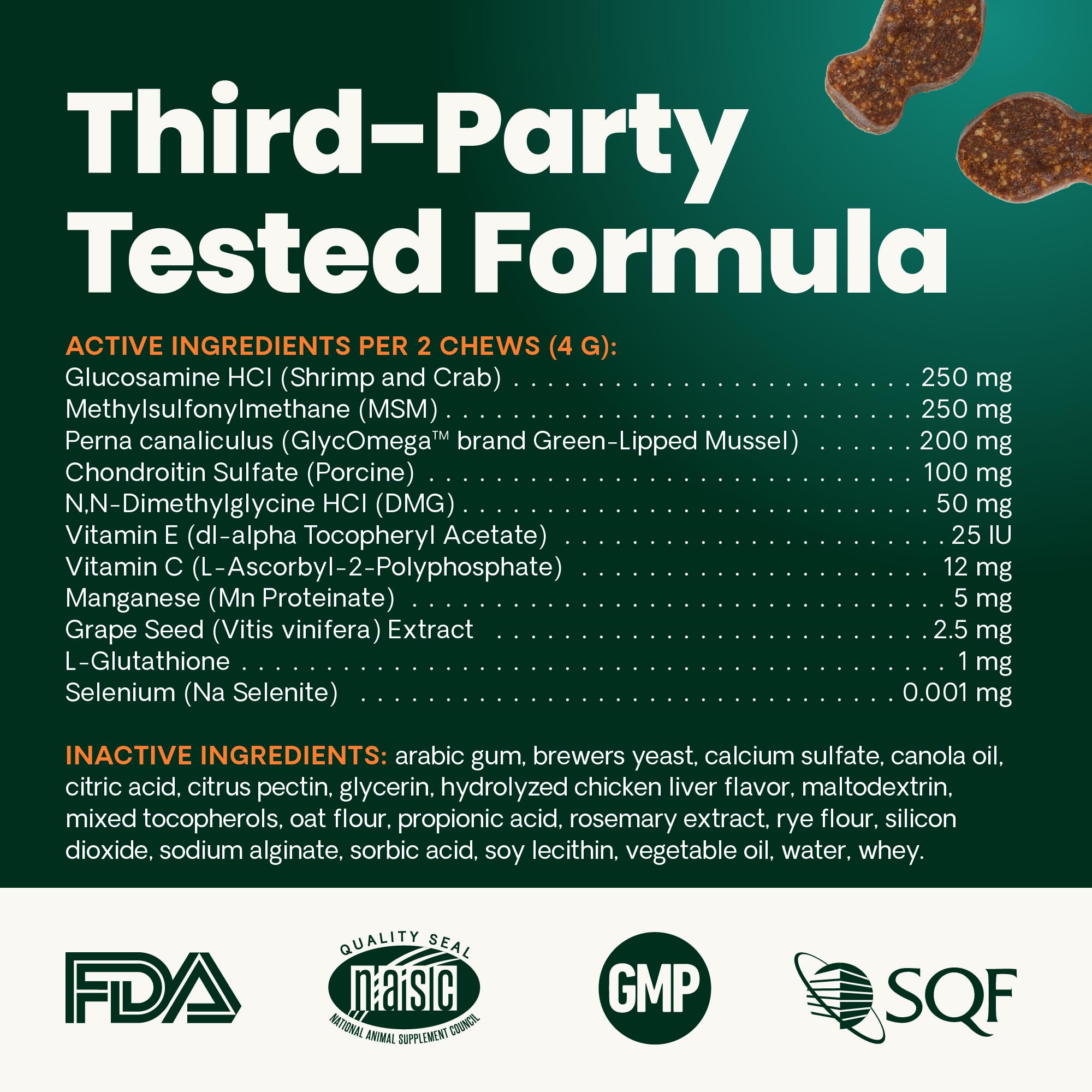 VetriScience Ultimate Strength Healthy Hip & Joint Chews, GlycoFlex Glucosamine, Chondroitin and Green-Lipped Mussel Joint Suppl