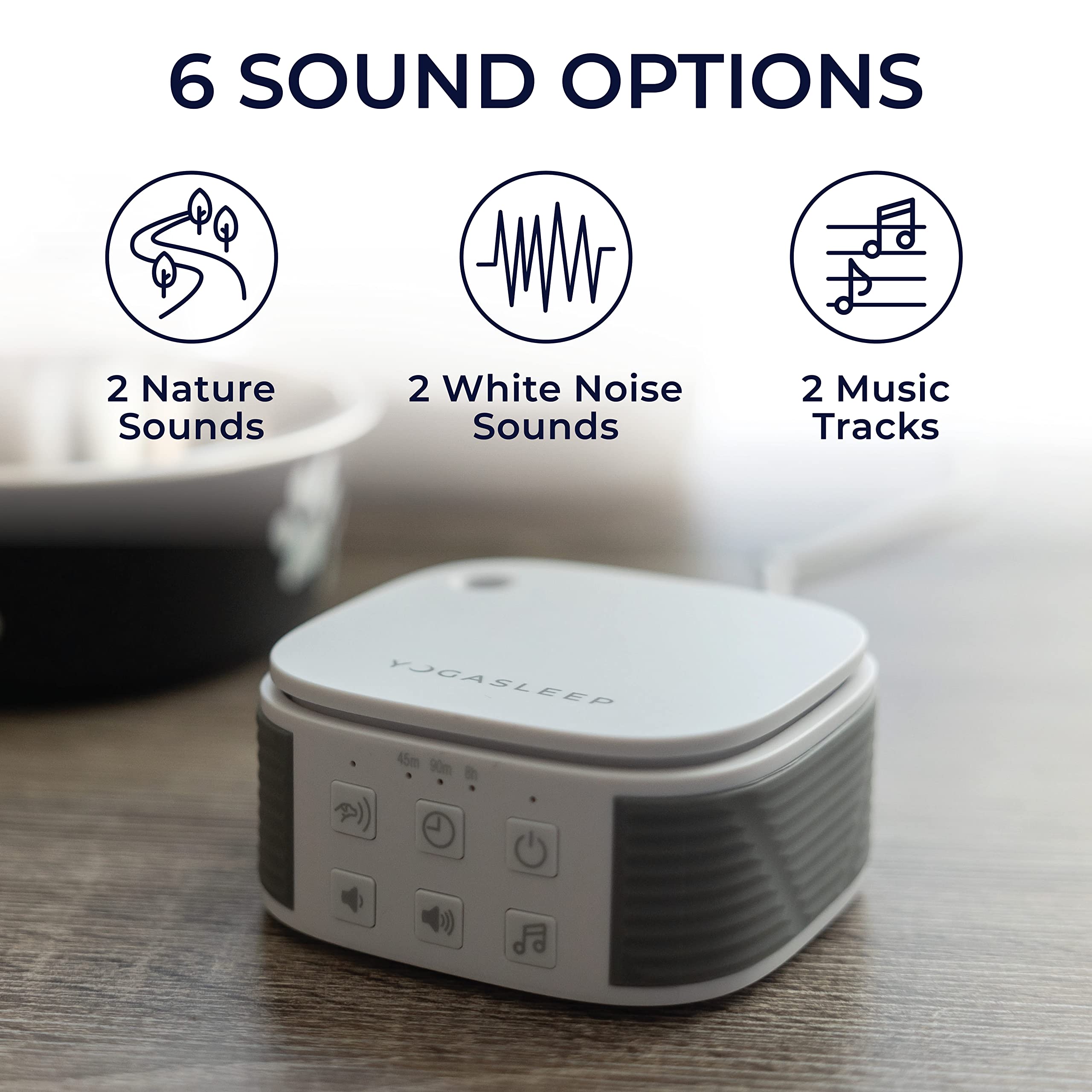 Yogasleep Pawzz Travel White Noise Machine for Dogs & All Pets. Compact Size, Integrated Bark Sensor, 6 Automatic Relaxing Natur