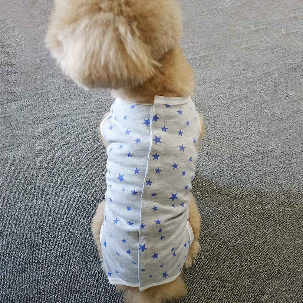 Kukaster Pet Dog’S Recovery Suit Post Surgery Shirt For Puppy, Wound Protective Clothes For Little Animals(Grey Stars-Xl)