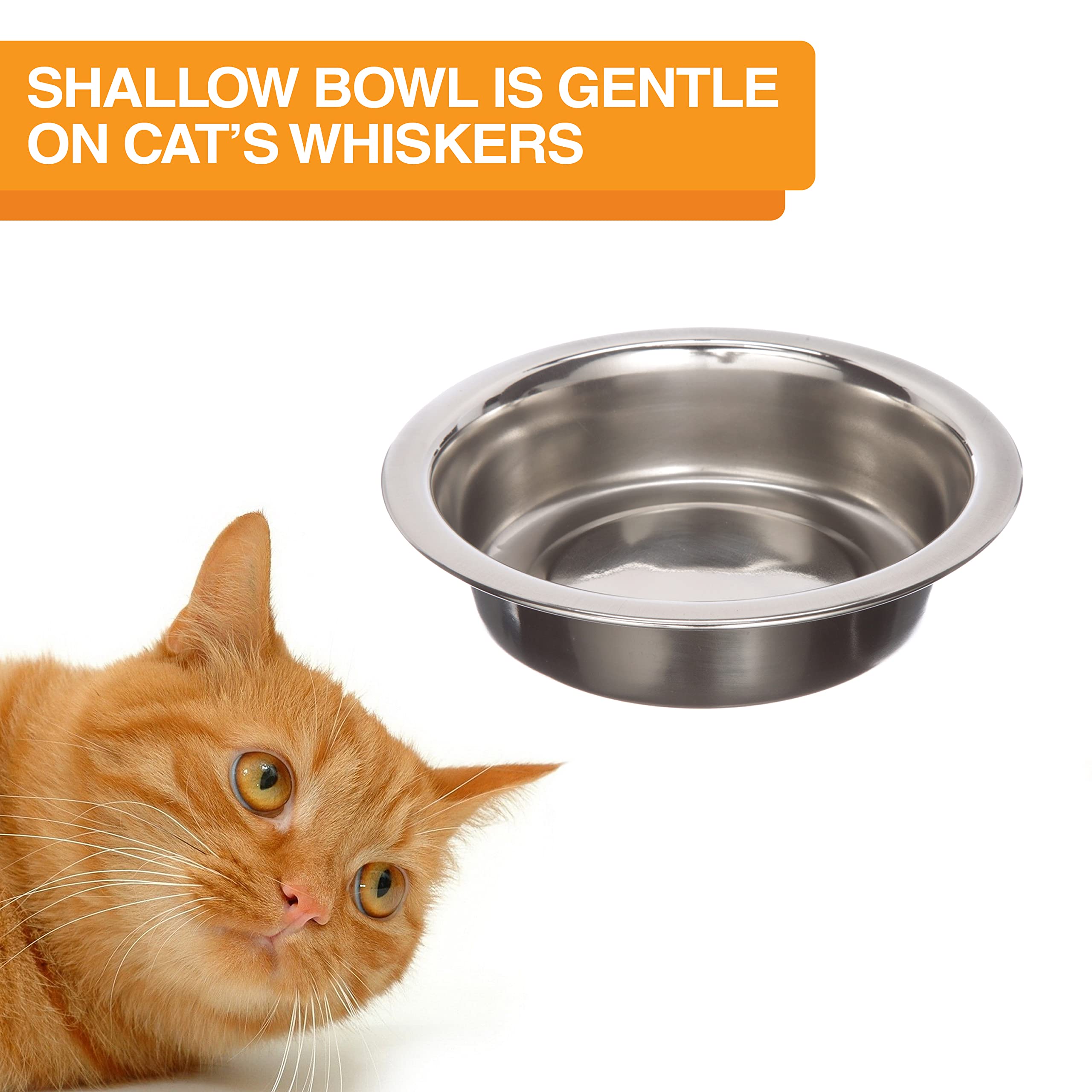 Neater Feeder Deluxe Mess Proof Cat Bowls Elevated for All Breeds - Made in USA - No Spill Raised Bowls for Indoor Cats - Stainl