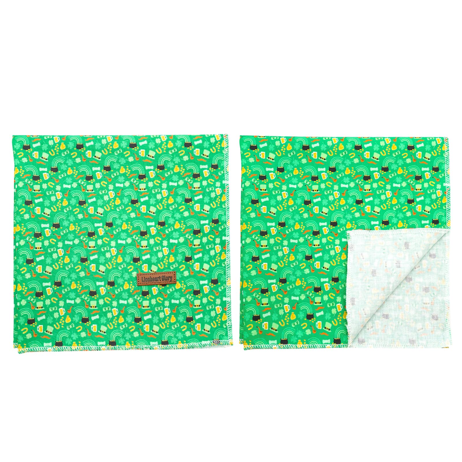Lionheart Glory St. Patrick'S Washable Soft Dog Scarf, Square Adjustable Bandana For Medium Large Dogs