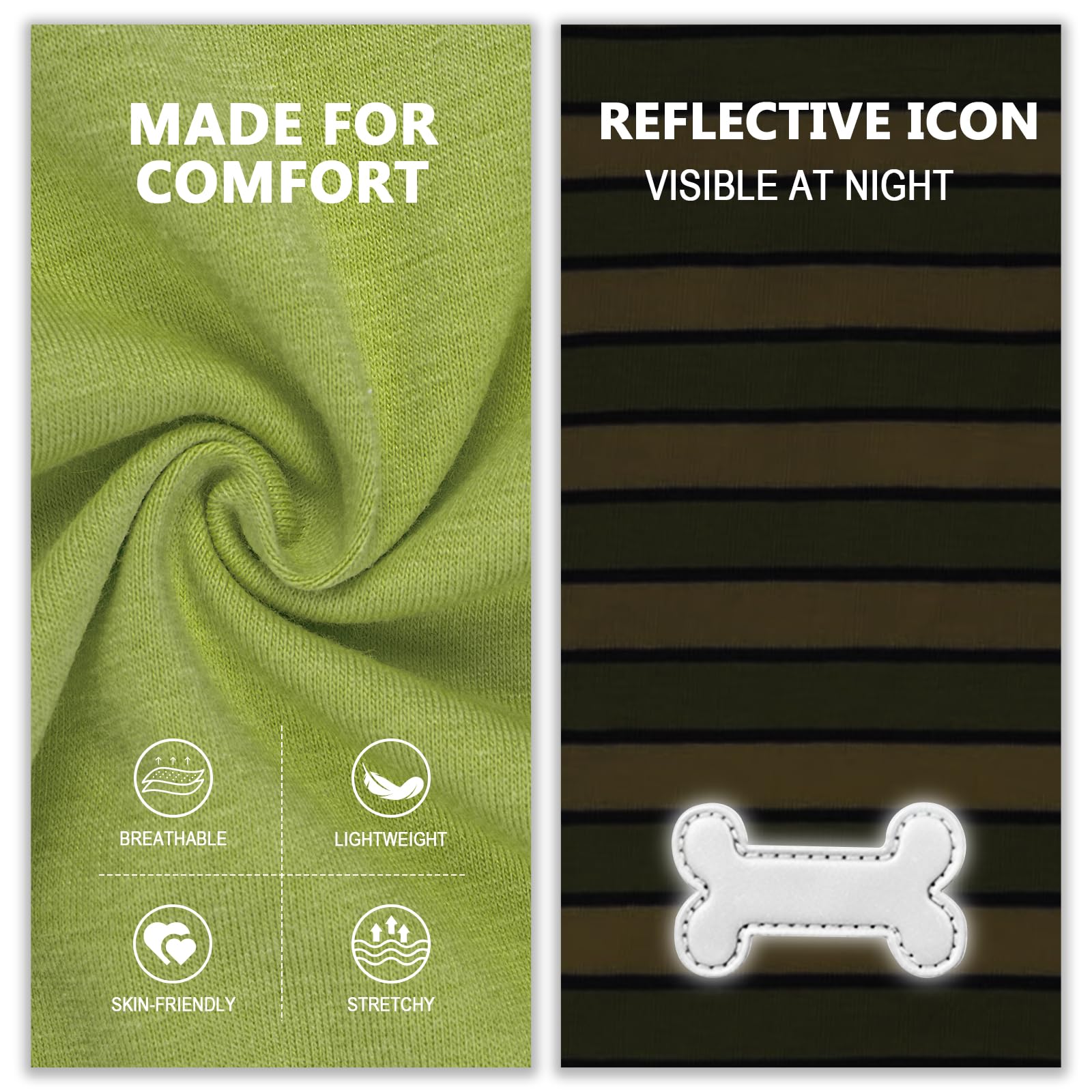 Kyeese 2Pack Dog Shirts Striped T Shirt For Medium Dogs Boy Lightweight Sleeveless Vest Cotton Tank Top Clothes, Xx-Large,Green+