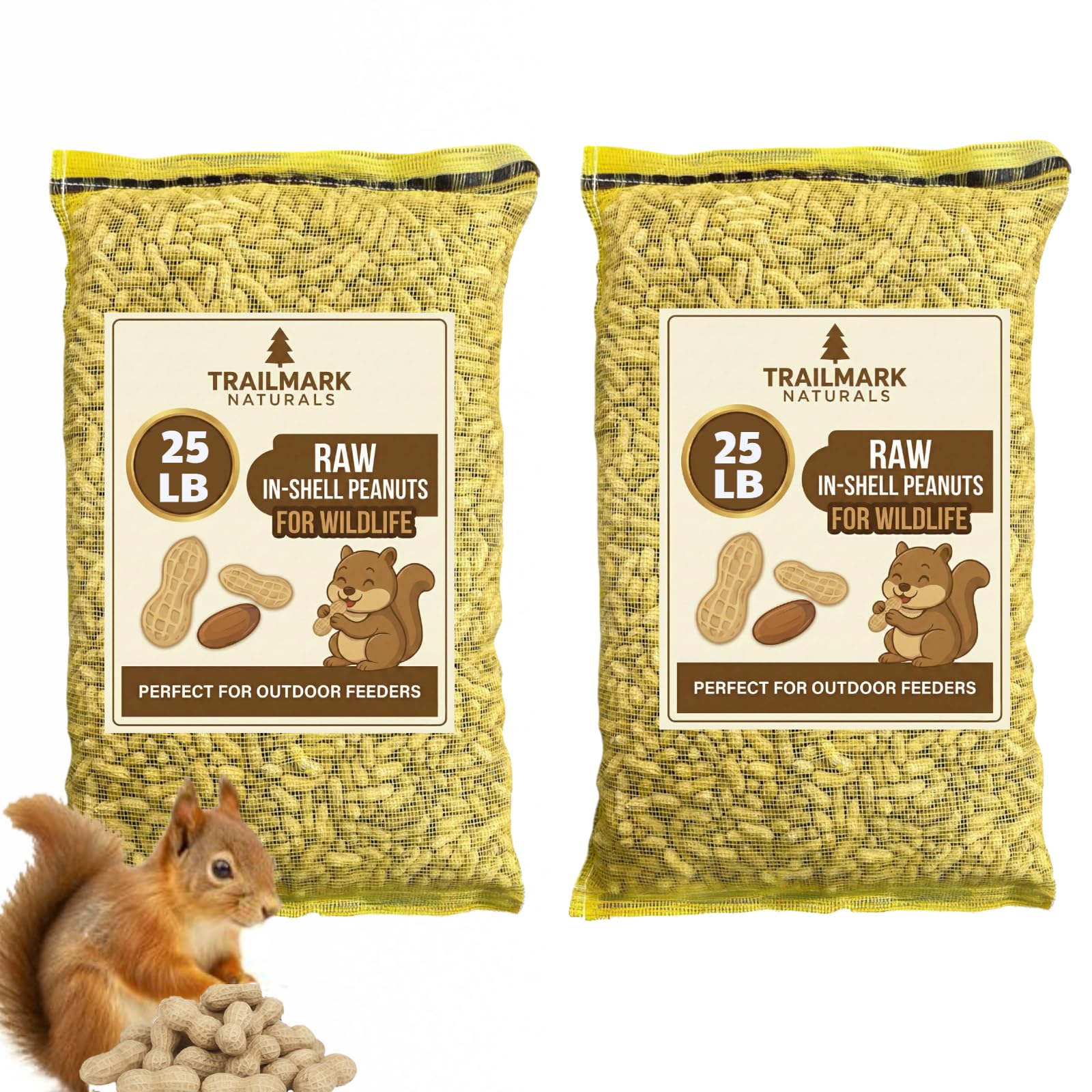 Trailmark Naturals - 50 LB - Raw Peanuts For Squirrels, Raw In Shell Peanuts For Birds and Wildlife- Squirrel Food, Wild Bird Se