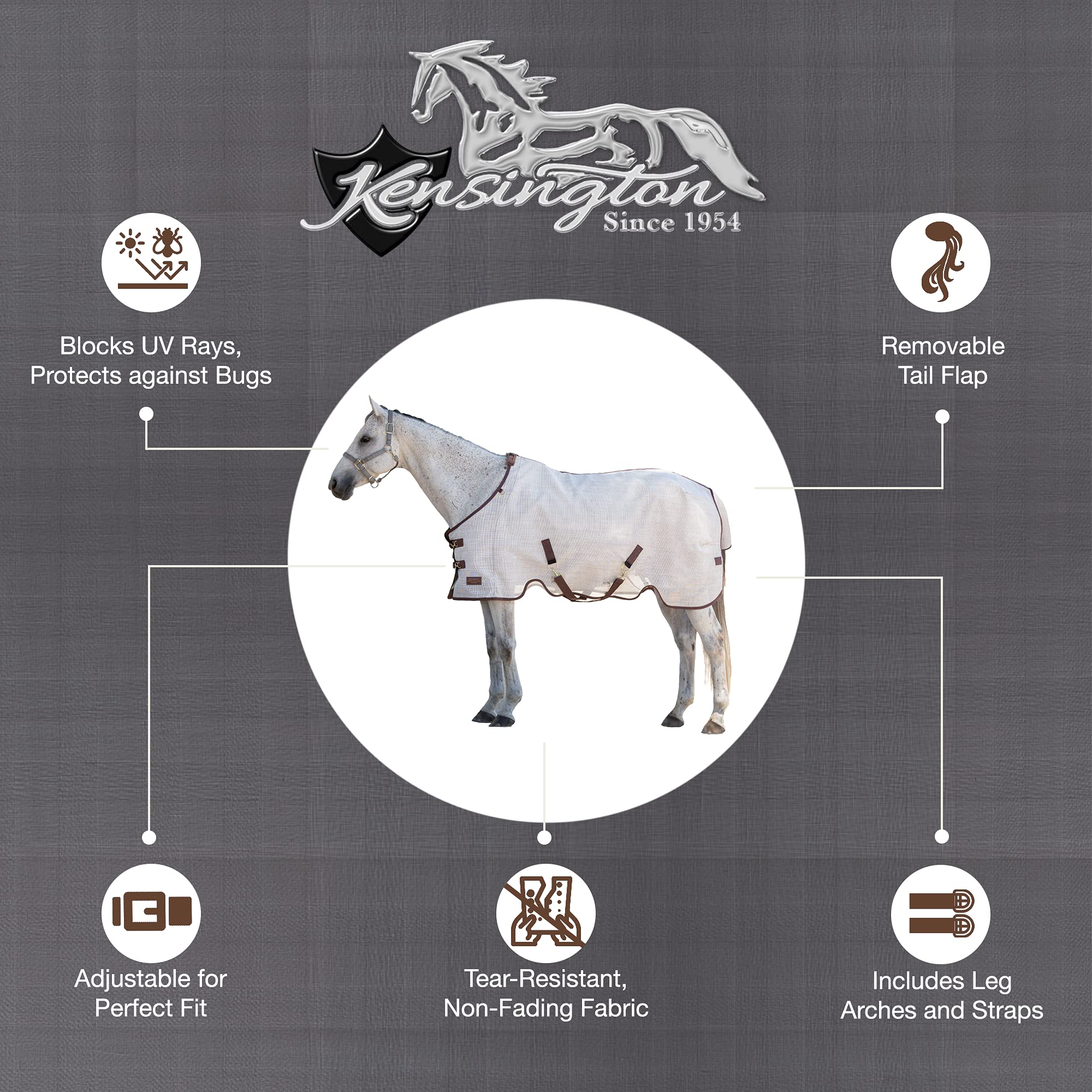 Kensington Breathable And Uv Protective Sheet Surefit All Season Protection For Horse - 72'', Desert Sand