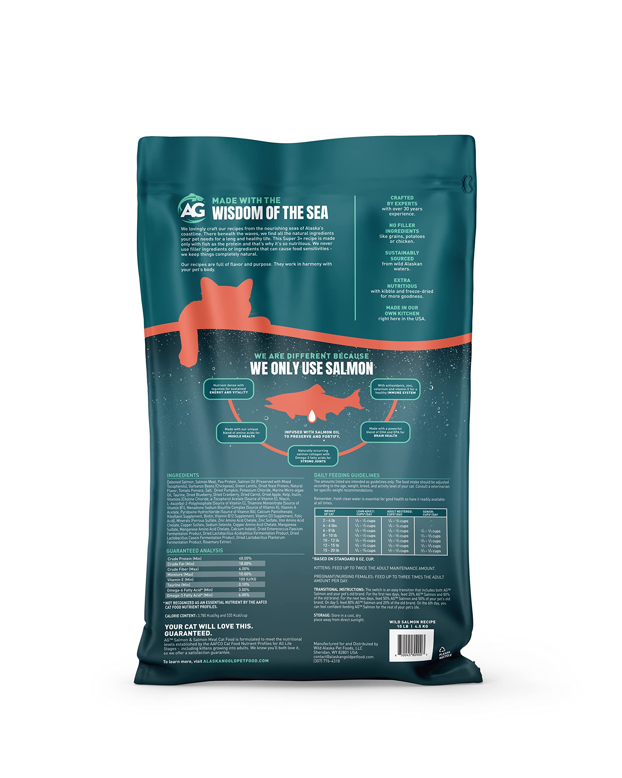 Alaskan Gold Freeze-Dried Raw Cat Food, High-Protein & Grain-Free, 10 lbs, for Kittens & Adults, Omega Fish Oil, Allergy Support