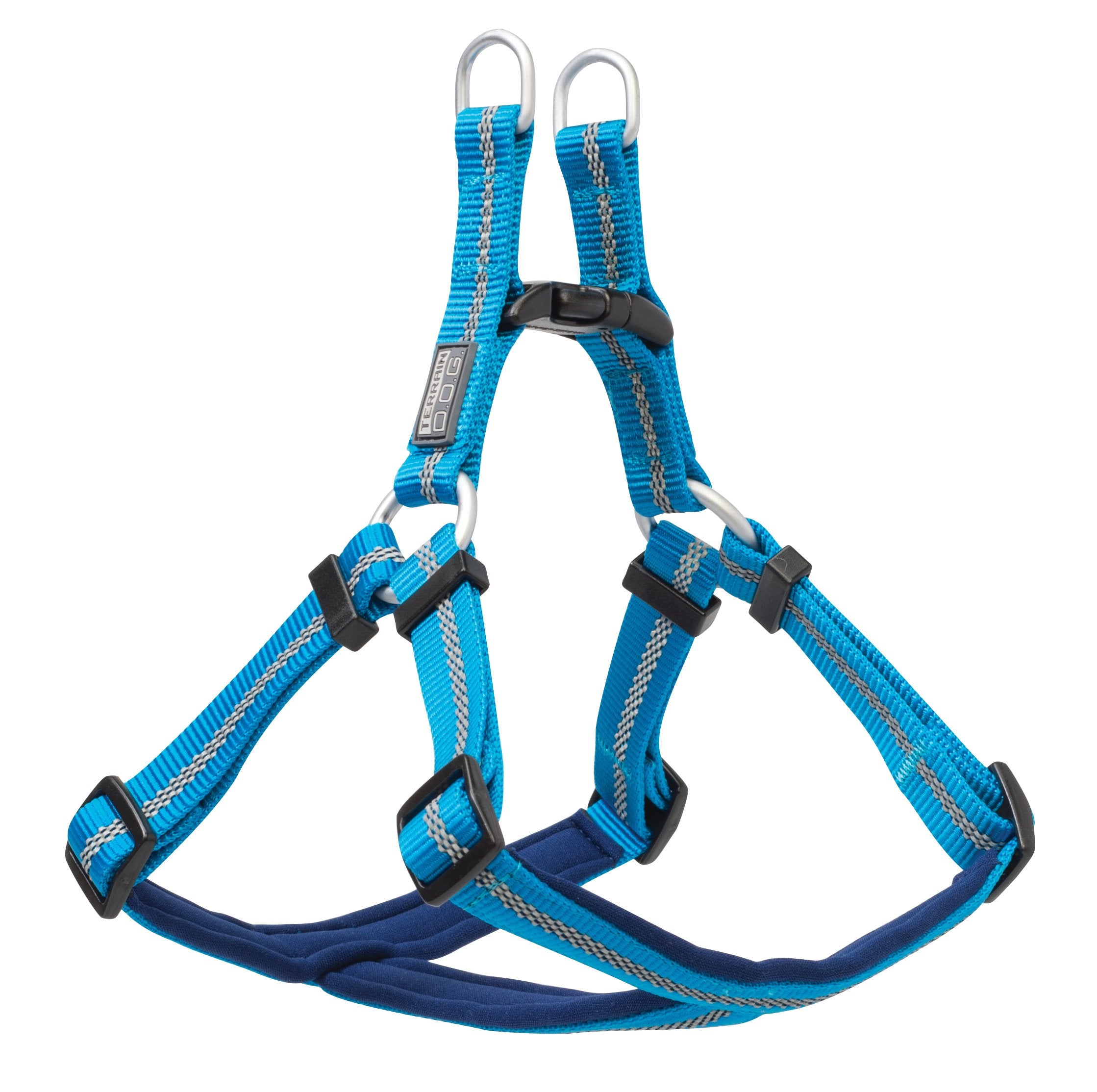 Terrain D.O.G. Reflective Neoprene Lined Harness, Blue, Medium, 16-25 Inch Girth Size