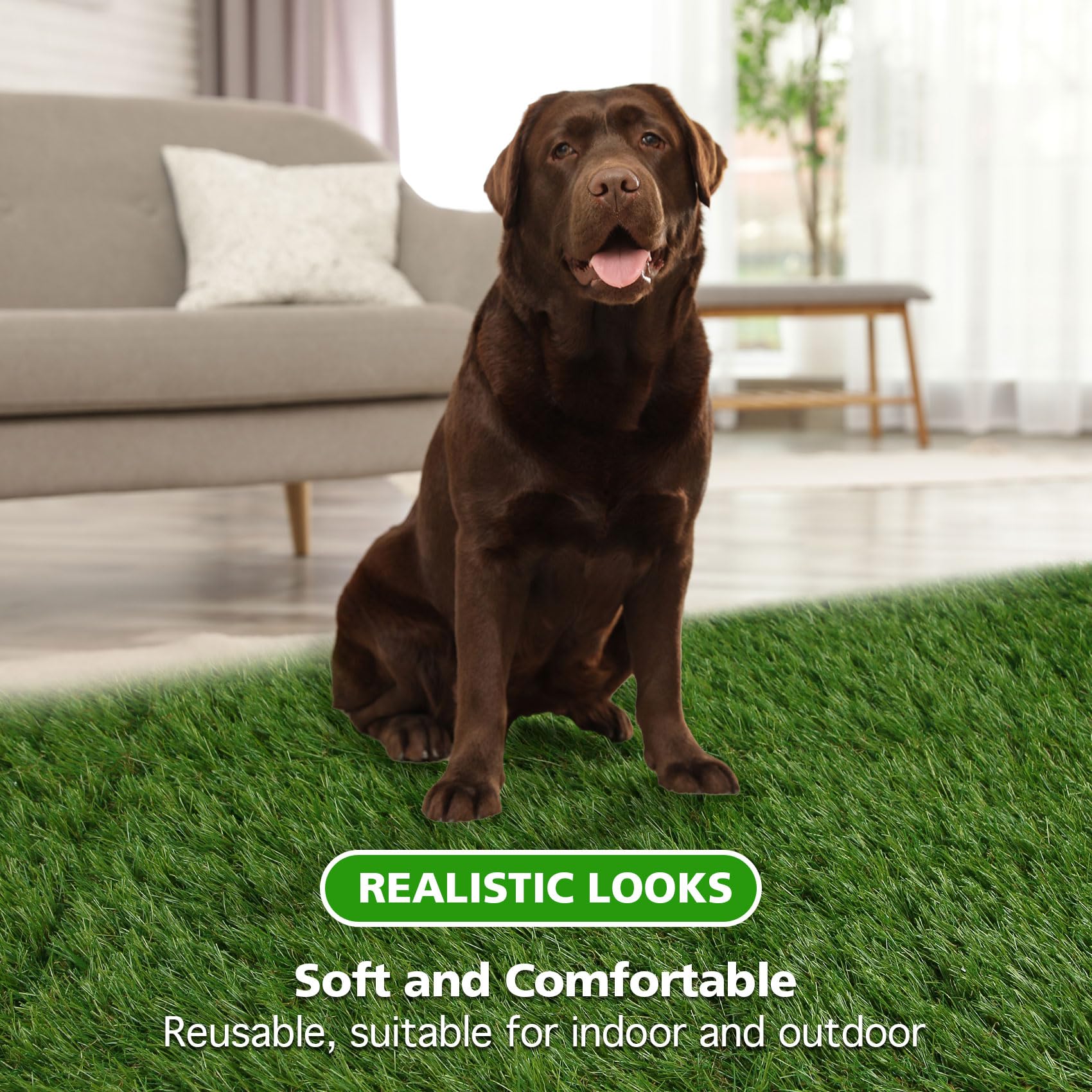 Xlx Turf Interlocking Dog Grass Potty Tile, Self Draining Fake Grass Pad For Puppy Tray, Pet Pee Mat Indoor Outdoor Use, 9 Pack