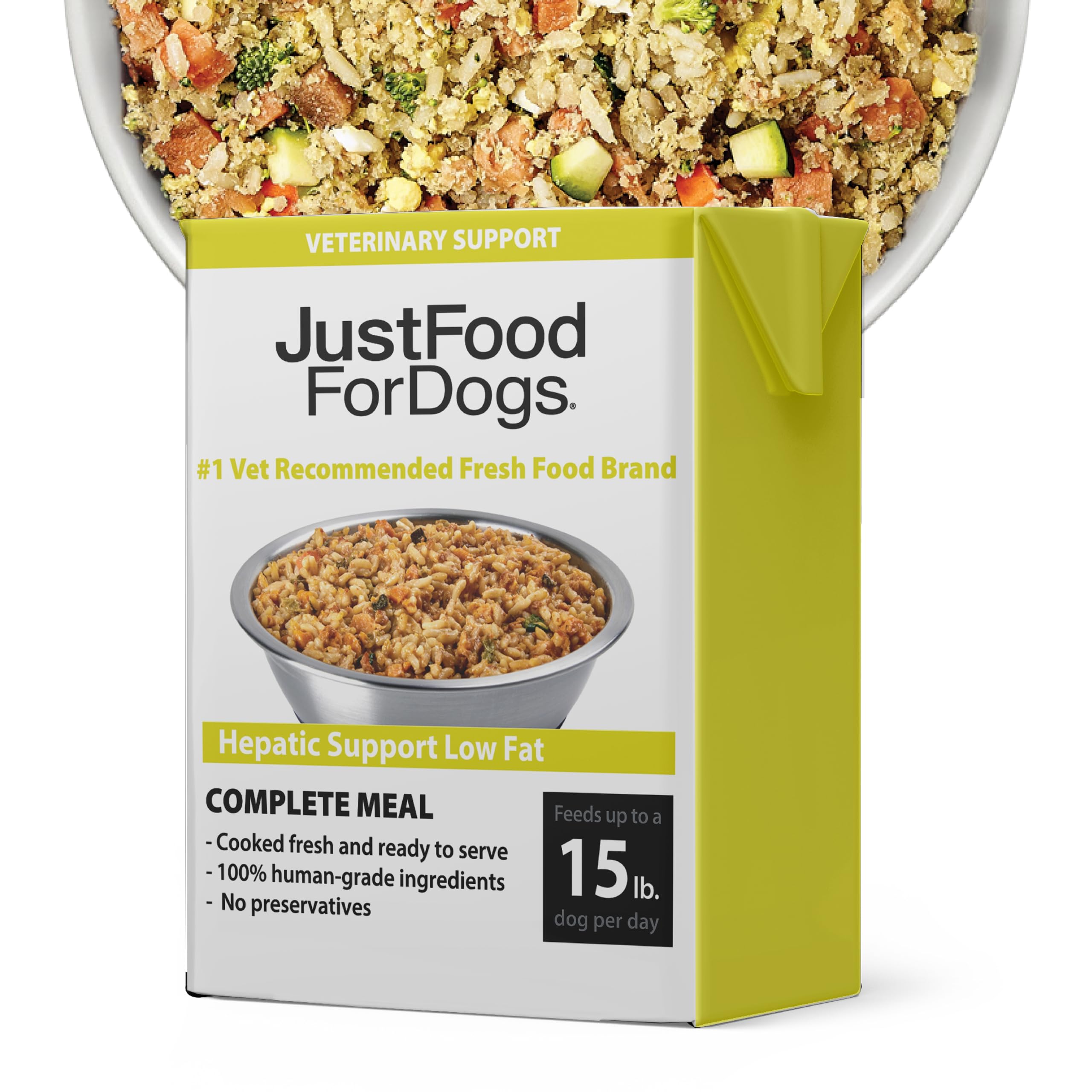 JustFoodForDogs Pantry Fresh Wet Dog Food for Liver Health, Rx Hepatic Low Fat Support, Human Grade - 12.5 oz (Pack of 12)