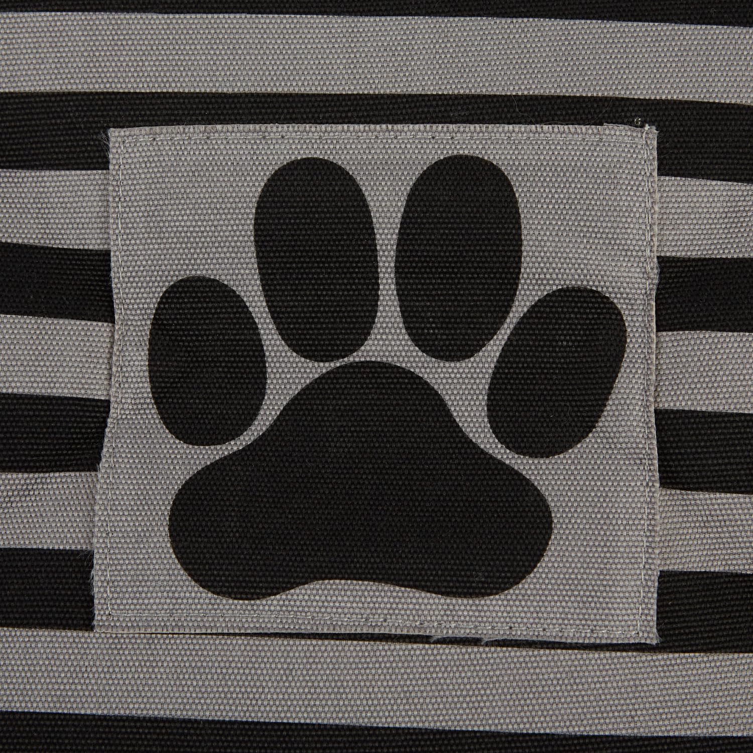 Bone Dry Pet Storage Collection Striped Paw Patch Bin, Black, Small Rectangle