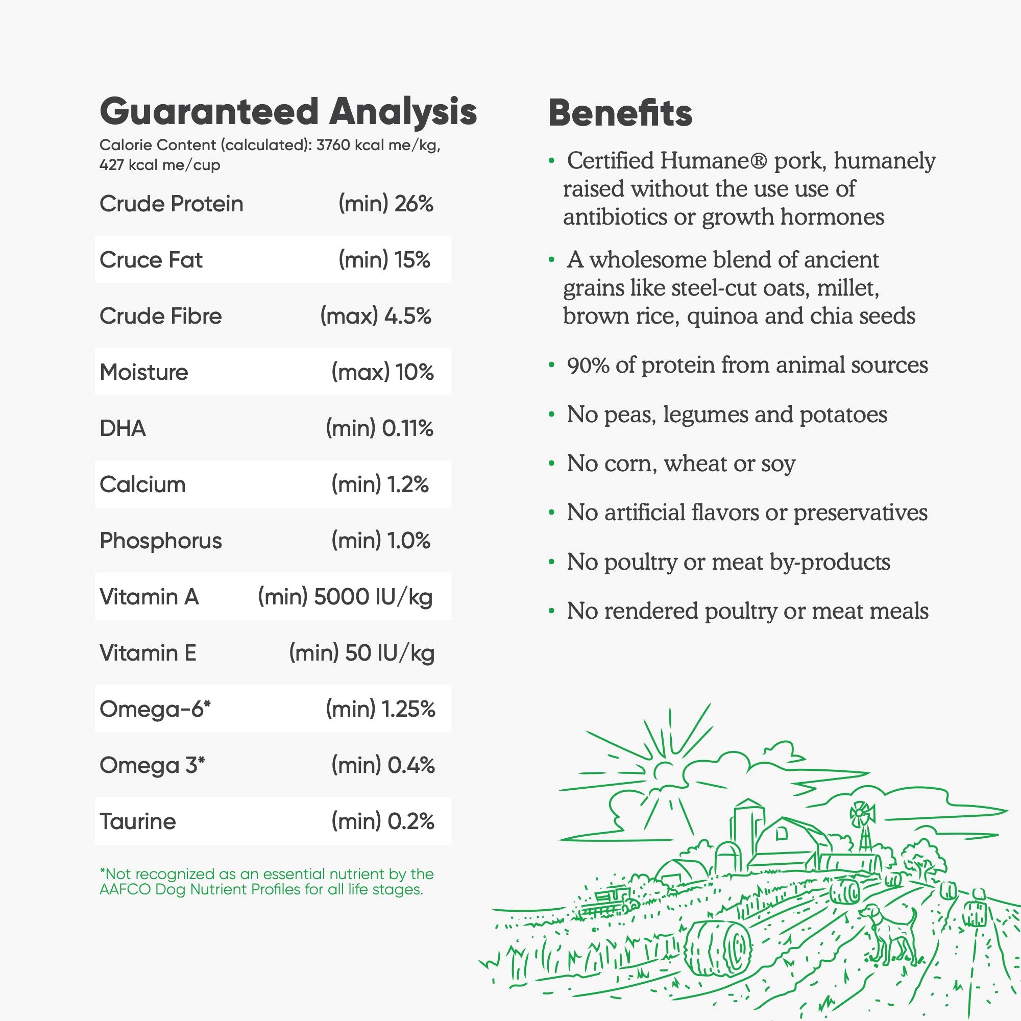 Open Farm, Ancient Grains Dry Dog Food, Protein-Rich & Nutrient Dense, 90% Animal Protein Mixed with Non-GMO Fruits, Veggies and