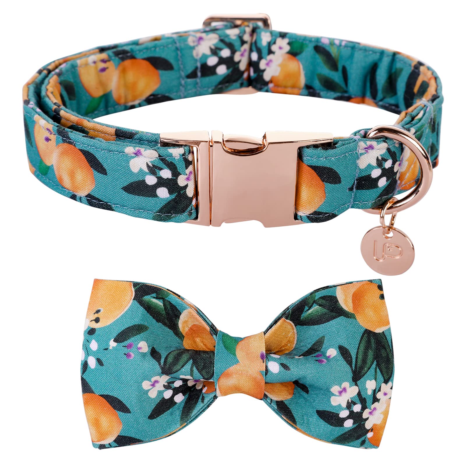 Up Urara Pup Dog Collar With Bow Tie, Durable Comfortable Cotton Bowtie Collar With Metal Buckle For Puppy Girl Boy Dog Or Cat, 