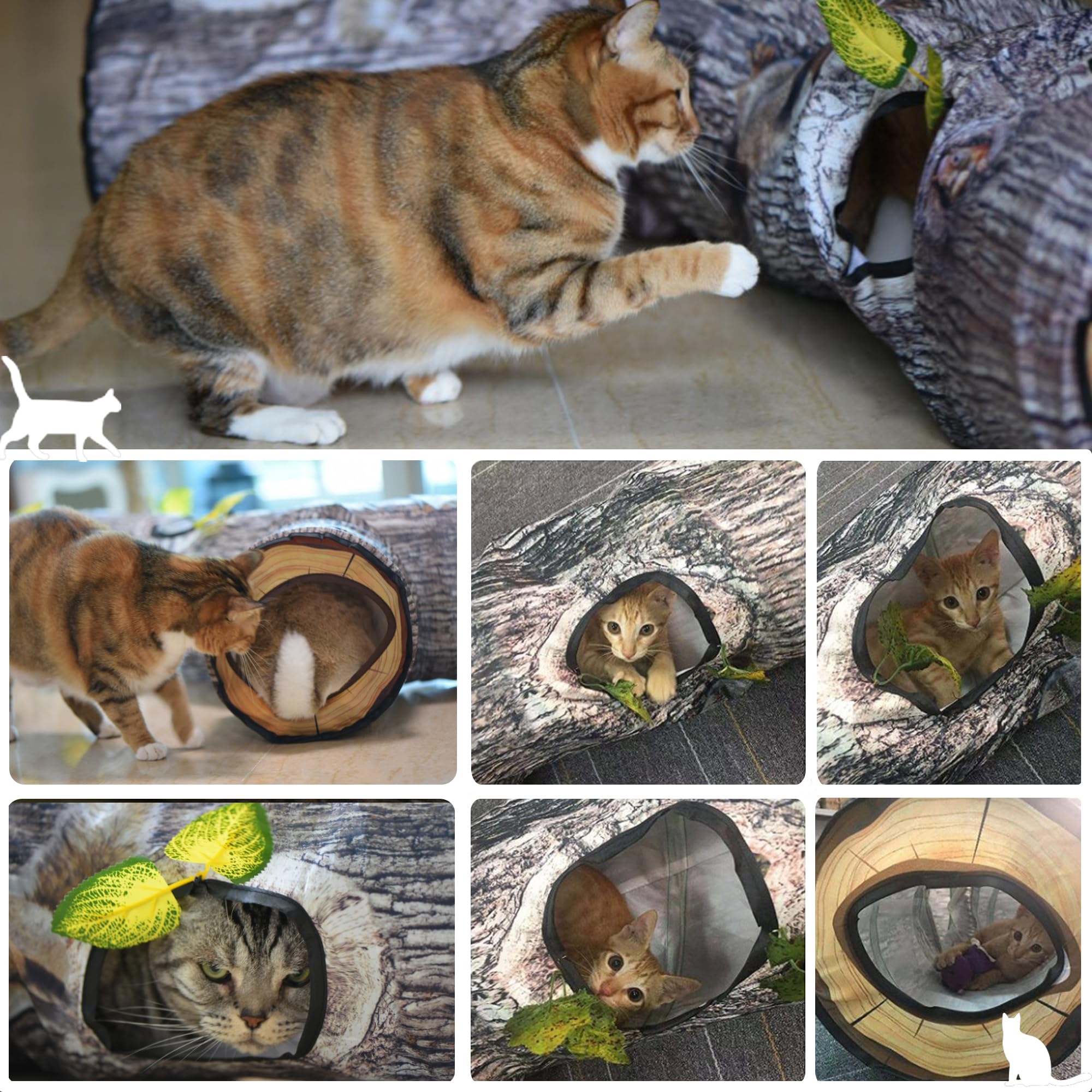 Felrelwel Cat Tunnels For Indoor Cats, Cat Tunnel Toys, Cat Stuff Accessories For Large Cats Kitten And Other Small Animals To C