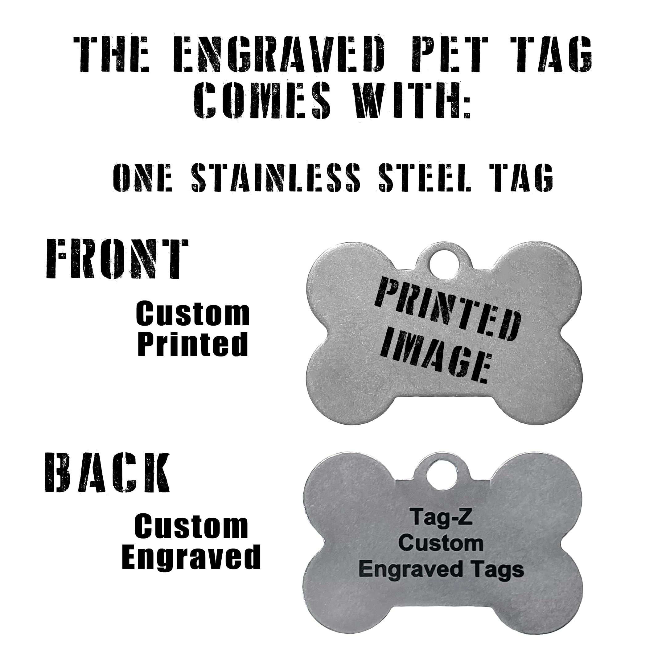 Washington Dc Flag Pet Id Tags, Custom Printed And Laser Engraved Bone