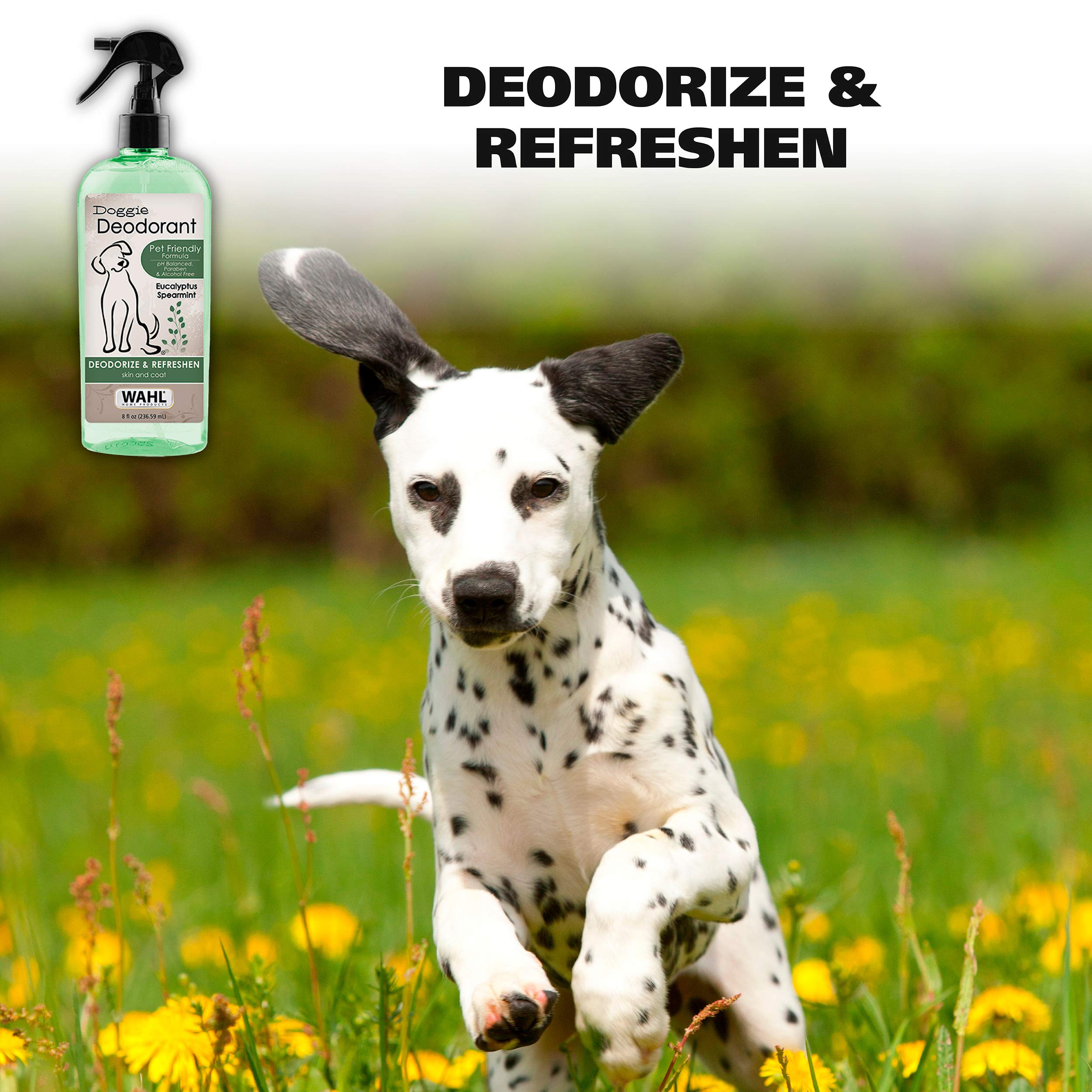 Wahl Pet Deodorant for Dogs - Eucalyptus & Spearmint Scent - 8 Fl Oz - Model 820011A