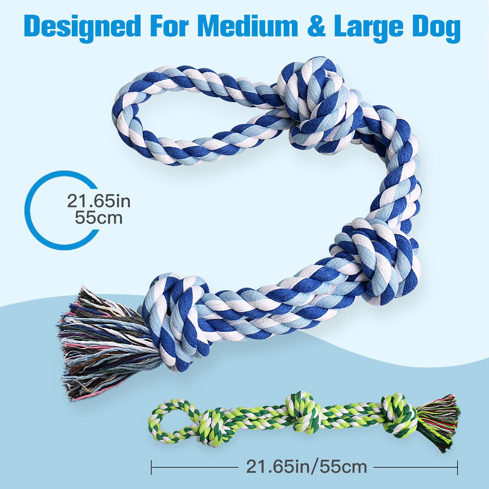 Upsky Dog Rope Toys 2 Nearly Indestructible Dog Toys, Dog Toy For Medium To Large Breed, Dental Cleaning Chew Toys, Dog Tug Toy
