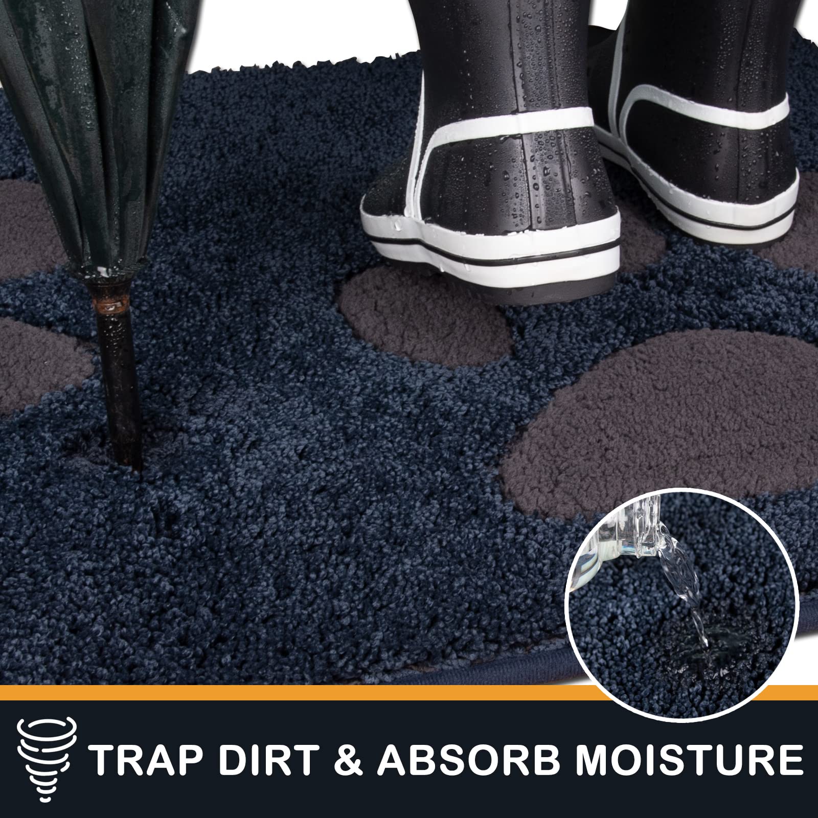 Purrugs Dirt Trapper Door Mat 33.5'' X 59'', Non-Skid/Slip Machine Washable Microfiber Entryway Rug, Dog Doormat, Super Absorben