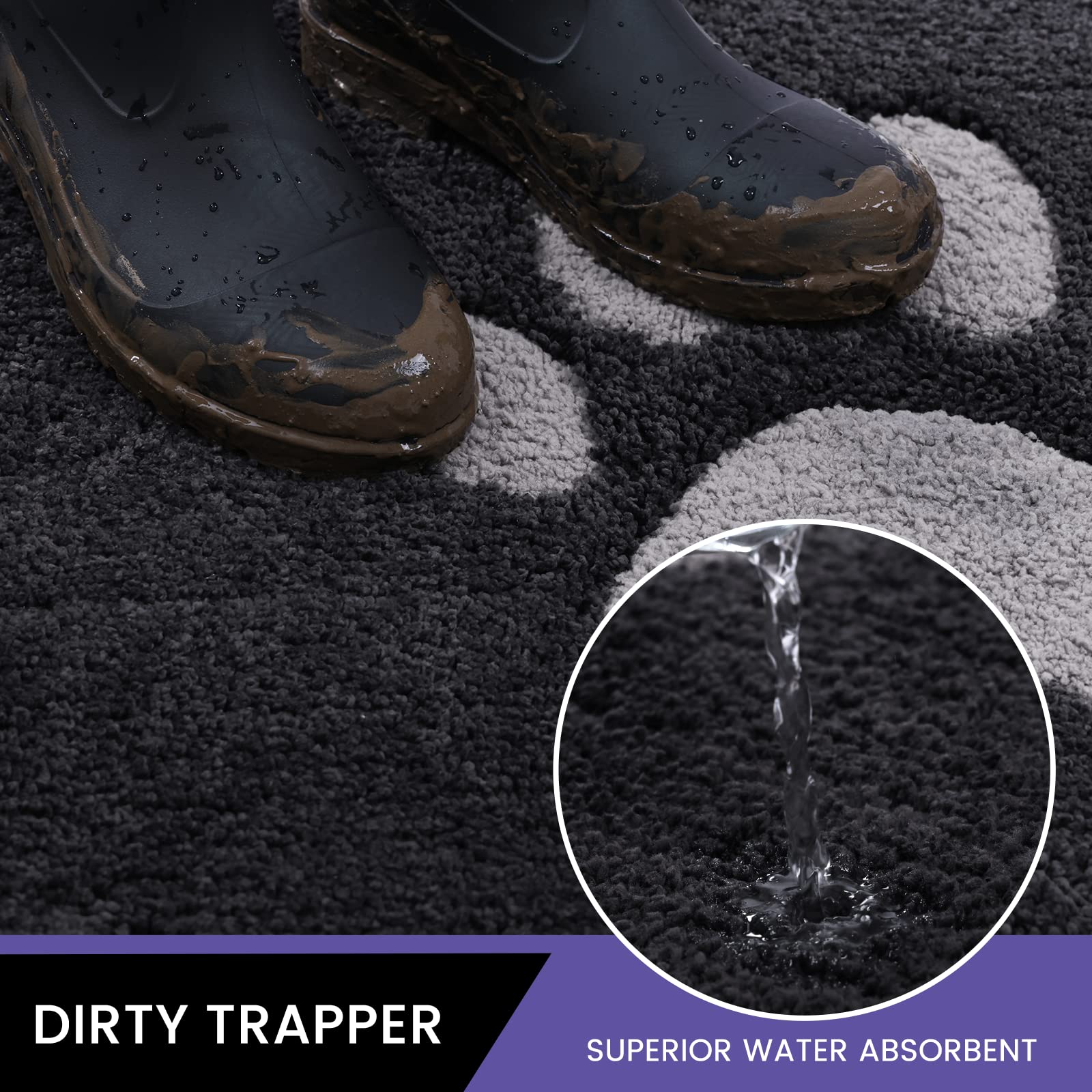 Oiilores Door Mat Indoor 31.5  x 70 , Washable Runner Rug Super Absorbent, Low-Profile Entryway Rug with Non-Slip Backing, Dirty