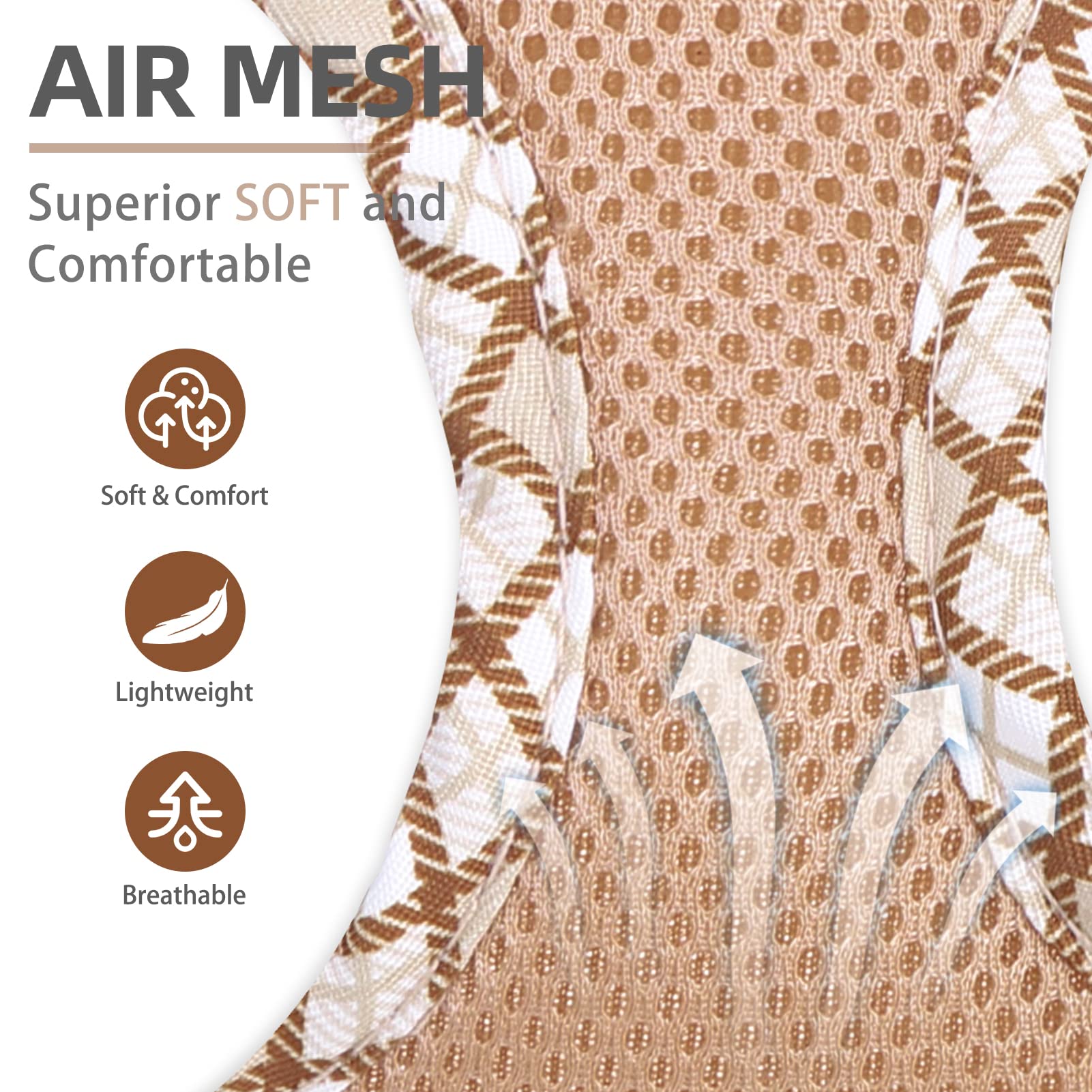 Pupteck Dog Harness And Leash Set For Small Medium Dogs No Pull Step-In Soft Mesh Puppy Cat Vest Harnesses Reflective At Night, Beige Xs