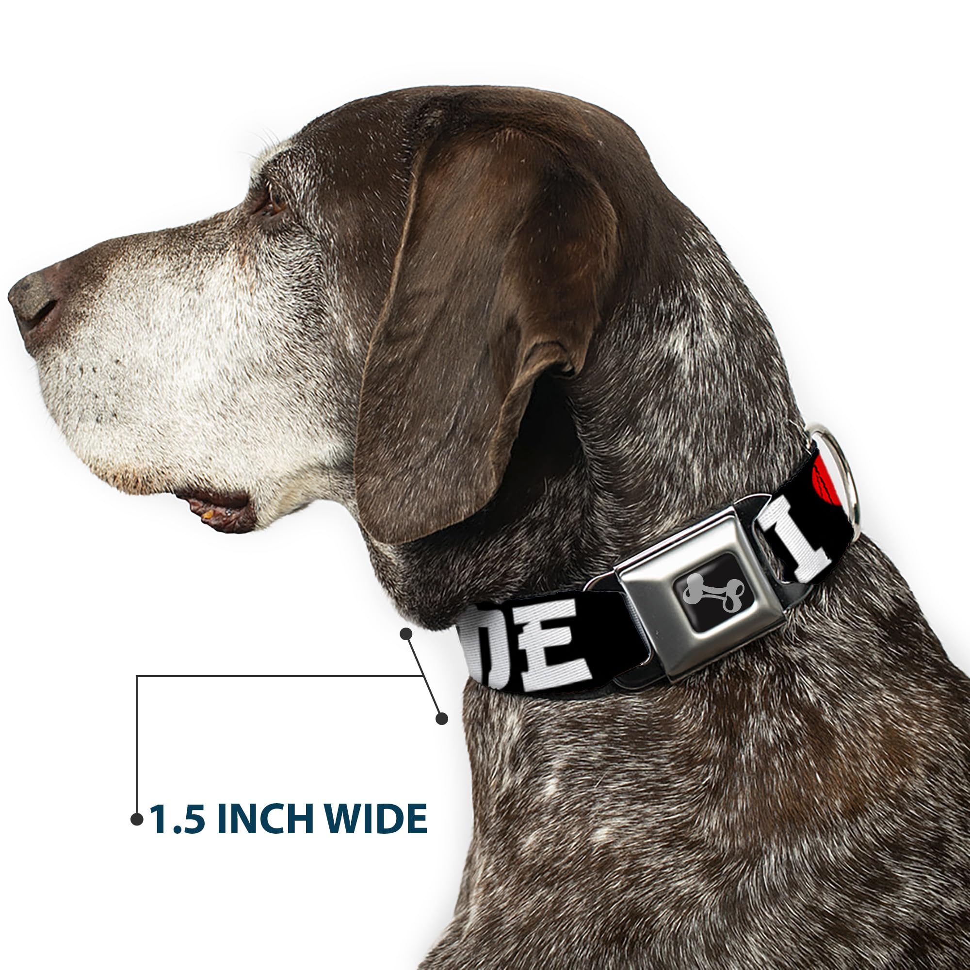 Buckle-Down Dog Collar Seatbelt Buckle I Heart Anime Bold Black White Red Available In Adjustable Sizes For Small Medium Large D
