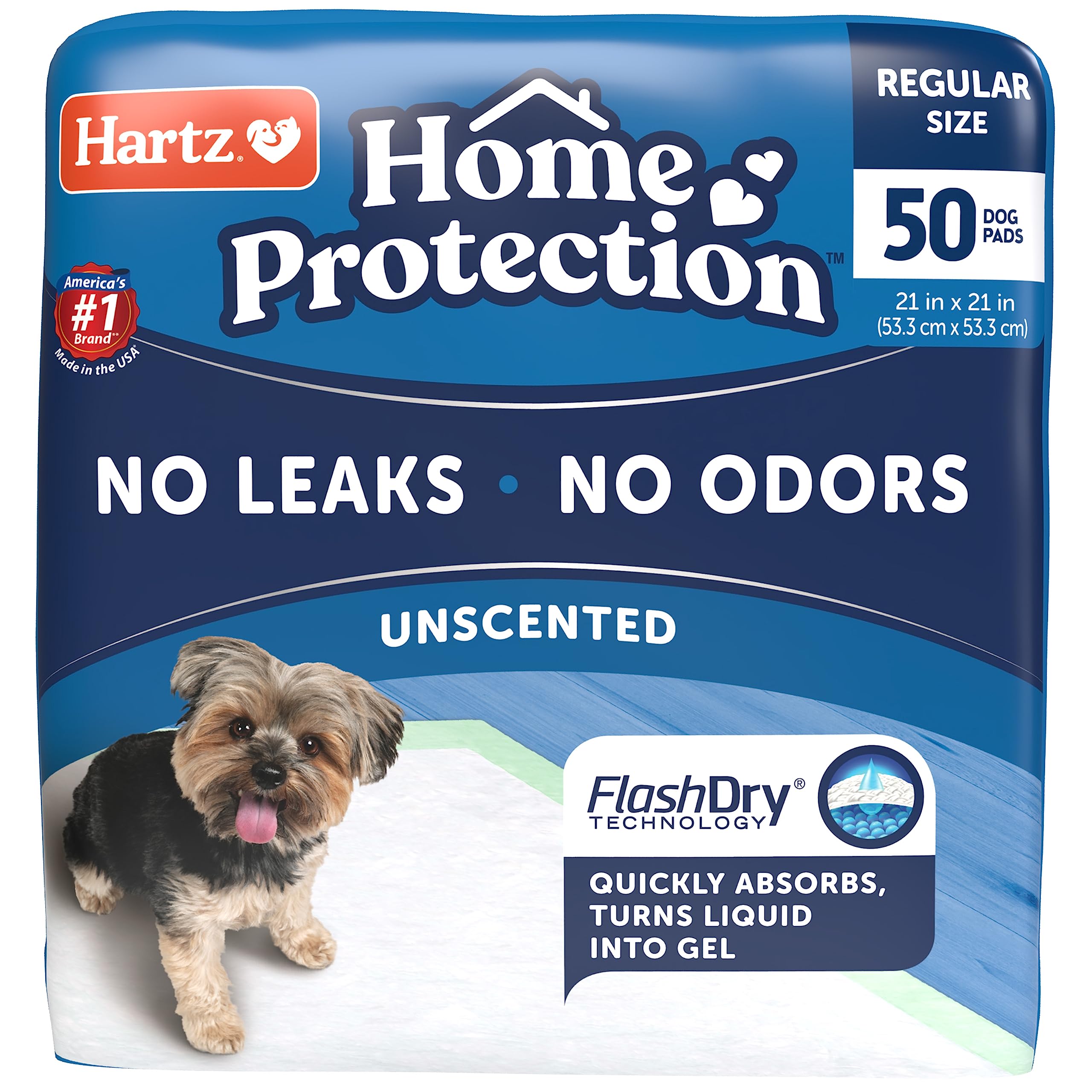 Hartz Home Protection Unscented Odor Eliminating Gel Dog Pads - 50 Count