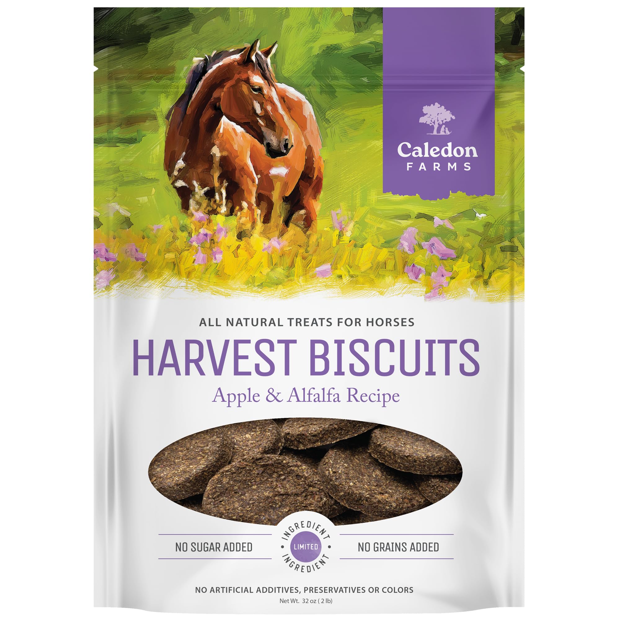 Caledon Farms Harvest Biscuits - Apple & Alfalfa Recipe 32 oz, Horse Treats