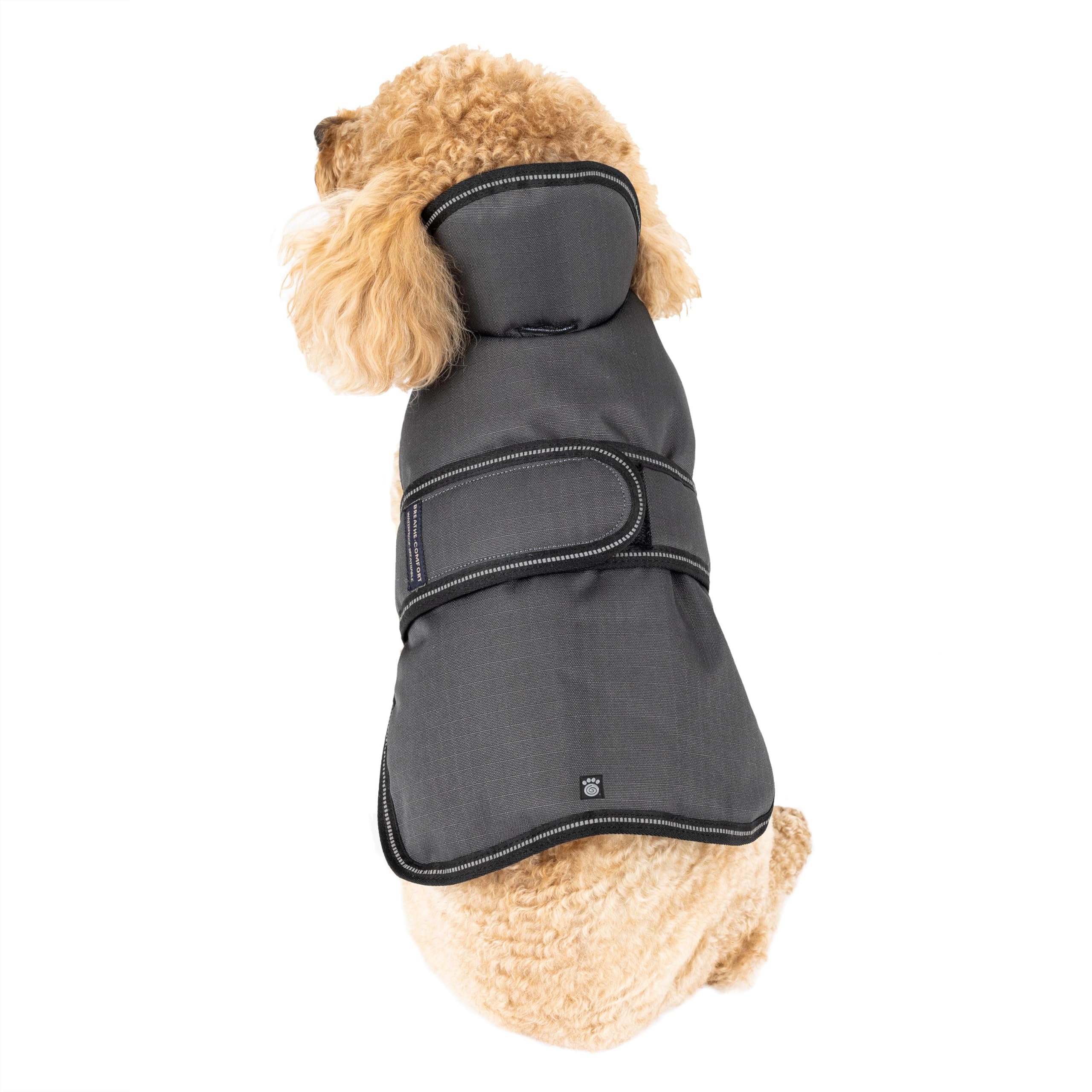 Petrageous 7303Cgm Juneau Waterproof Winter Dog Coat With Full Chest Coverage And Leash Opening, 15-Inch Long Heavyweight Jacket