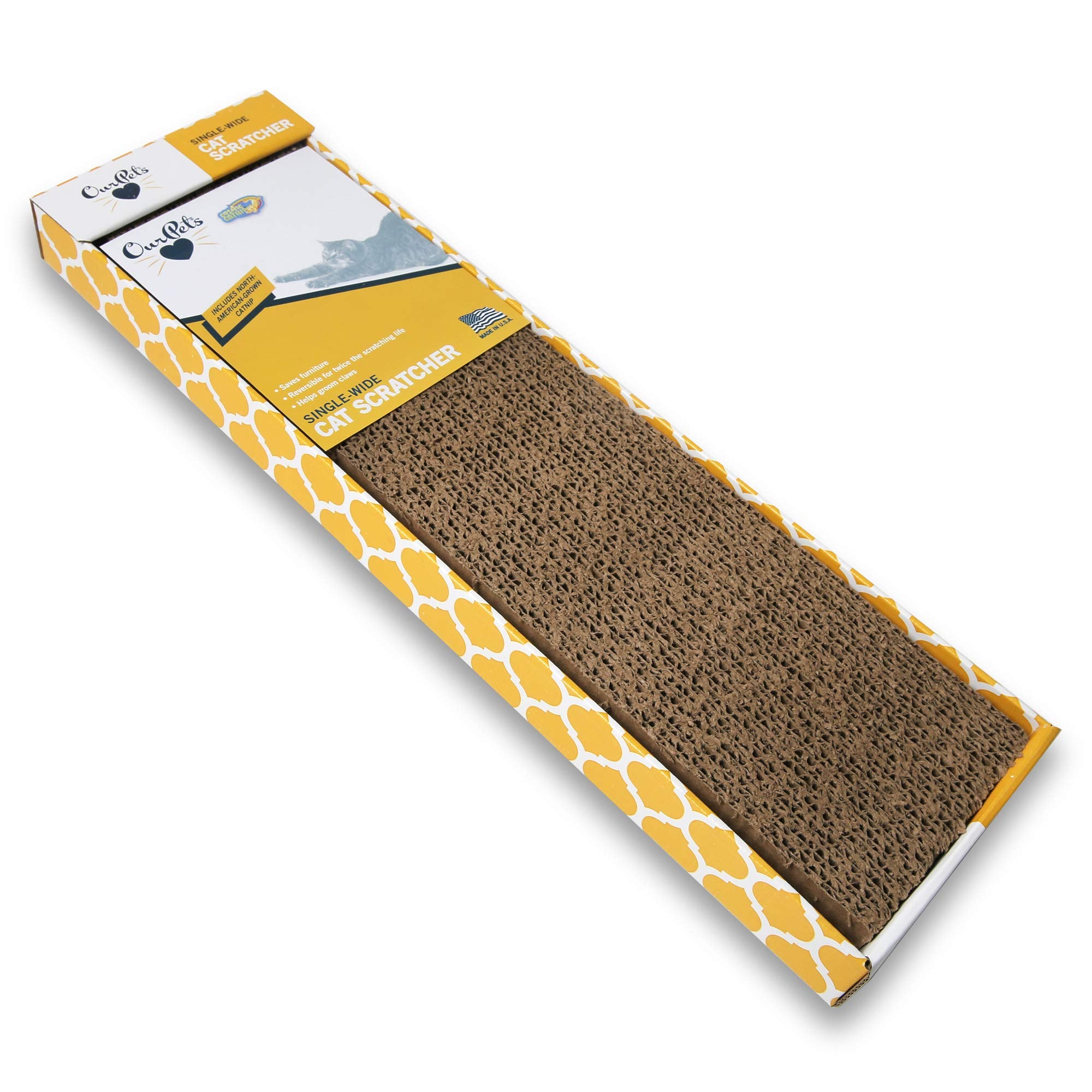 Ourpet'S Straight And Narrow Single Wide Reversible Cat Scratcher