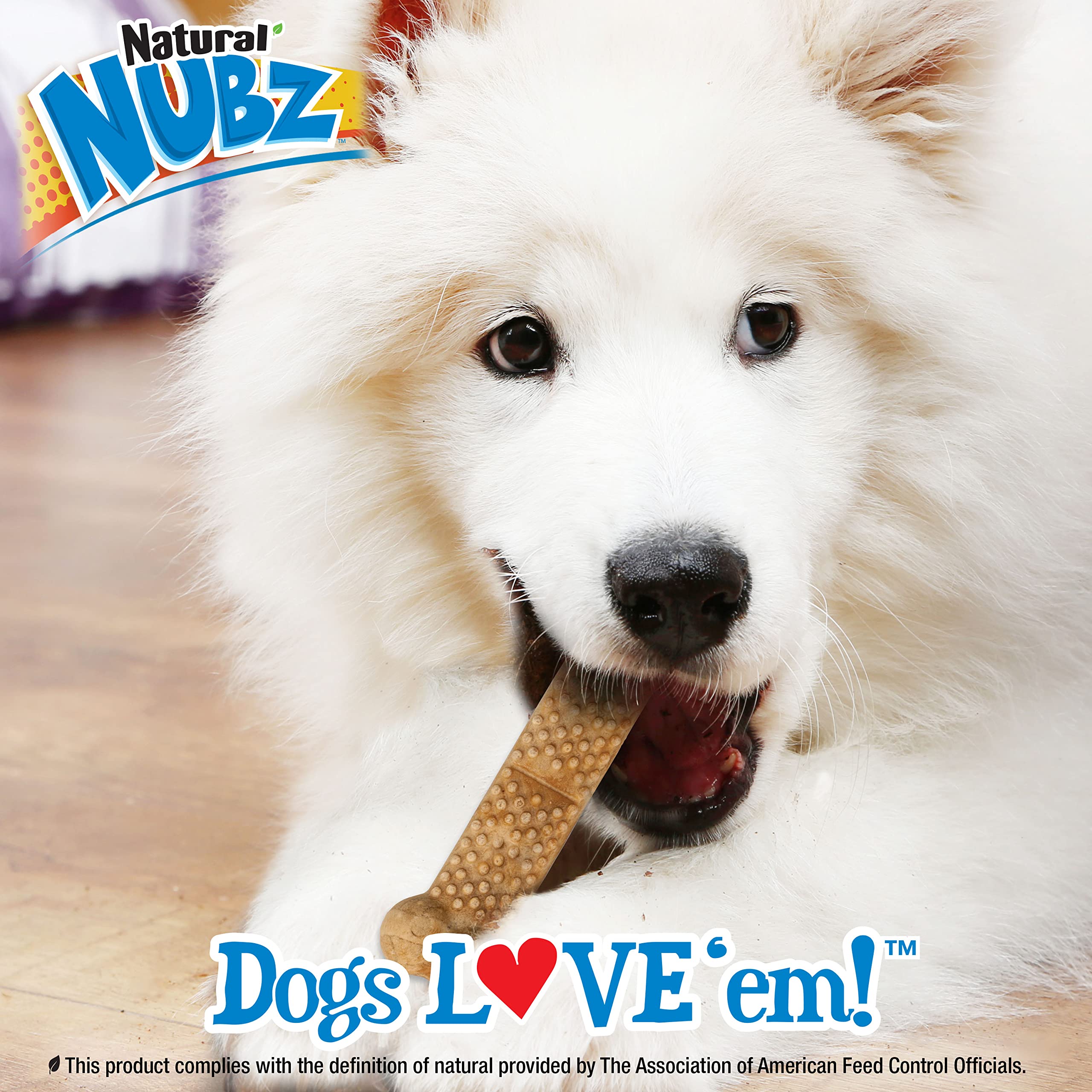Nylabone Nubz Natural Edible Chew Treats for Dogs, Long Lasting Chews Made in USA, Chicken Flavor, Large - Up to 50 lbs. (20 Cou