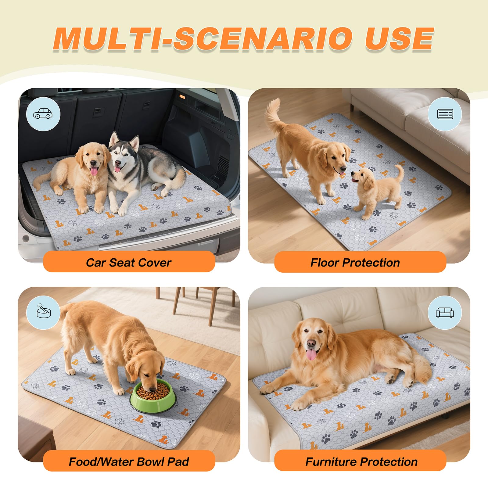 X.P.Made Washable Pee Pads For Dogs, 2 Pack Reusable Puppy Pads, Waterproof Pet Pee Pads For Dog Potty Training, Extra Large Dog