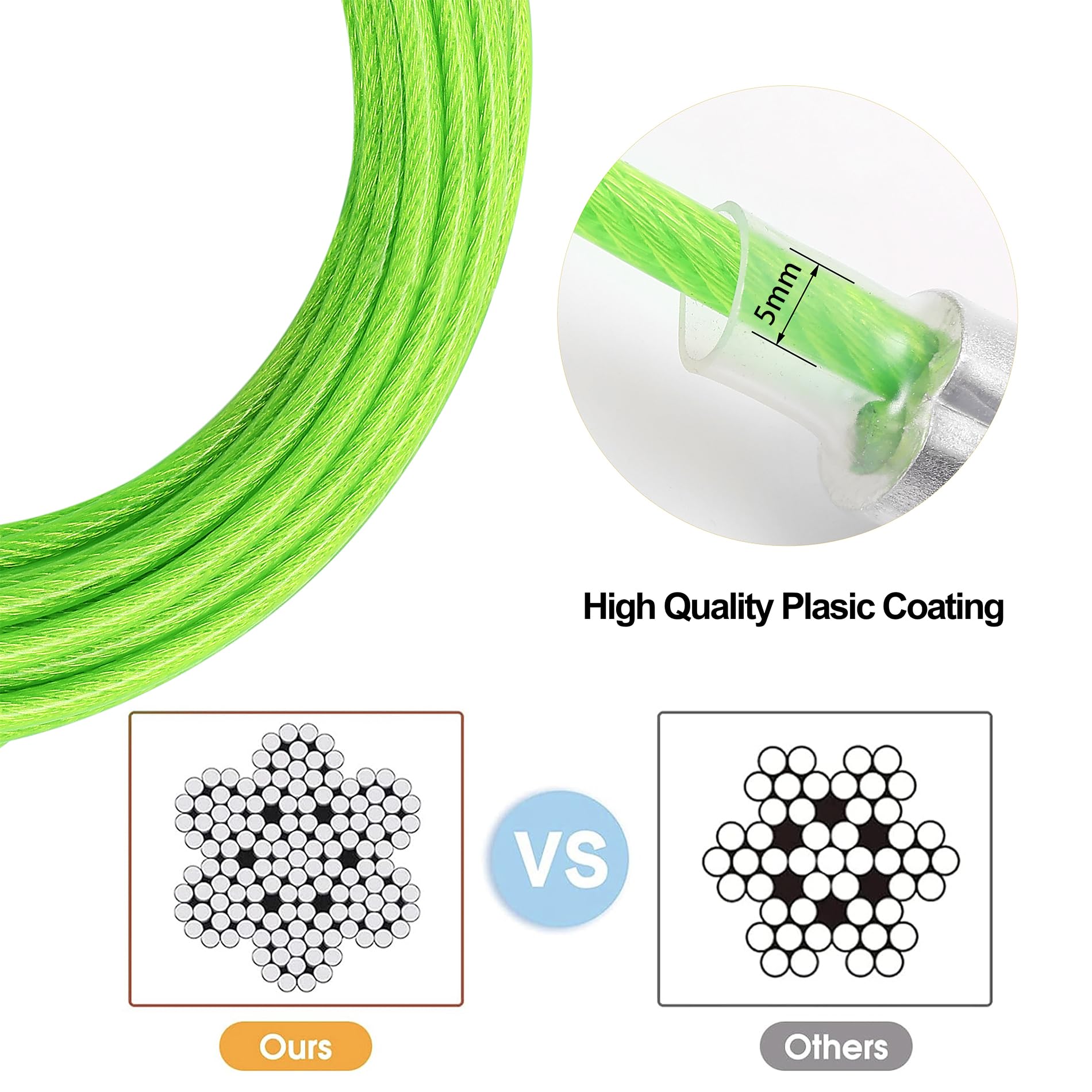 Dog Tie Out Cable For Outside,15Ft Heavy Duty Dog Leash&Chains With Swivel Hook,Small-Large Dogs Runner Cable Up To 250Lbs, Long