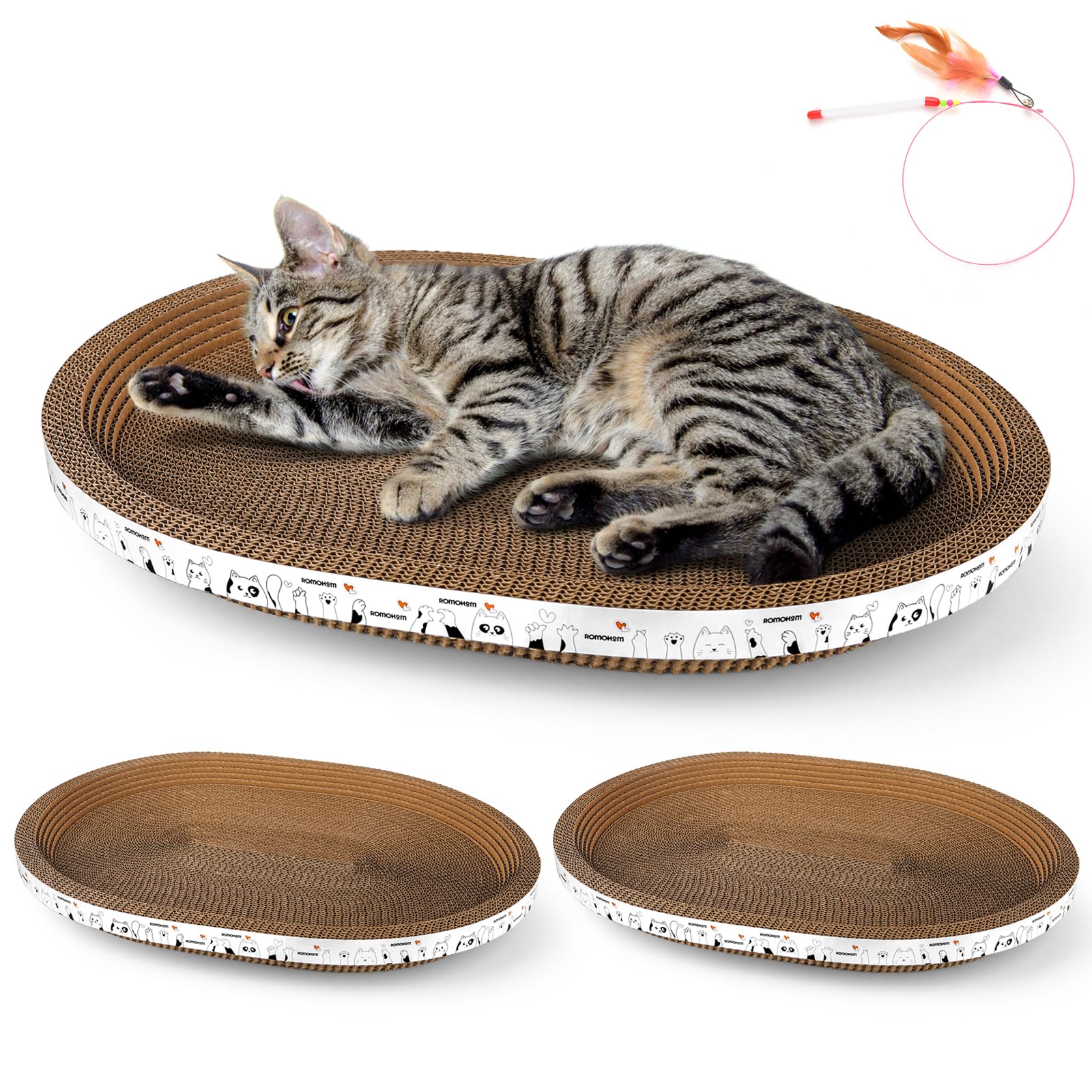 3 Pack Extra Large Oval Cat Scratcher Bed Scratch Pad Board Lounge Couch Cats Bowl Shaped Scratching Post Nest For Cats Grinding