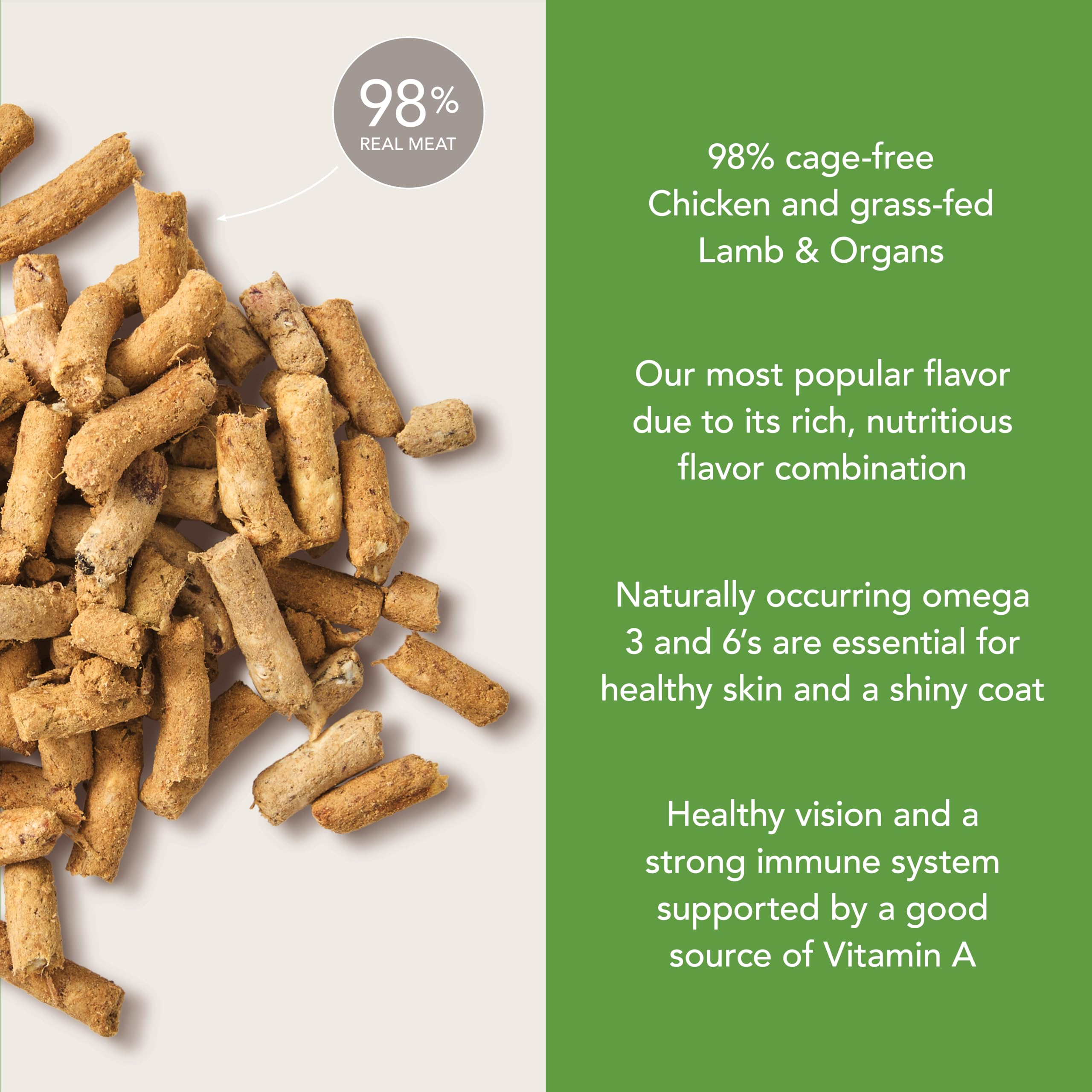 Feline Natural Grain-Free Freeze Dried Cat Food - Chicken & Lamb Feast, 3.5 Ounce - High Protein Cat Food from New Zealand, Natu