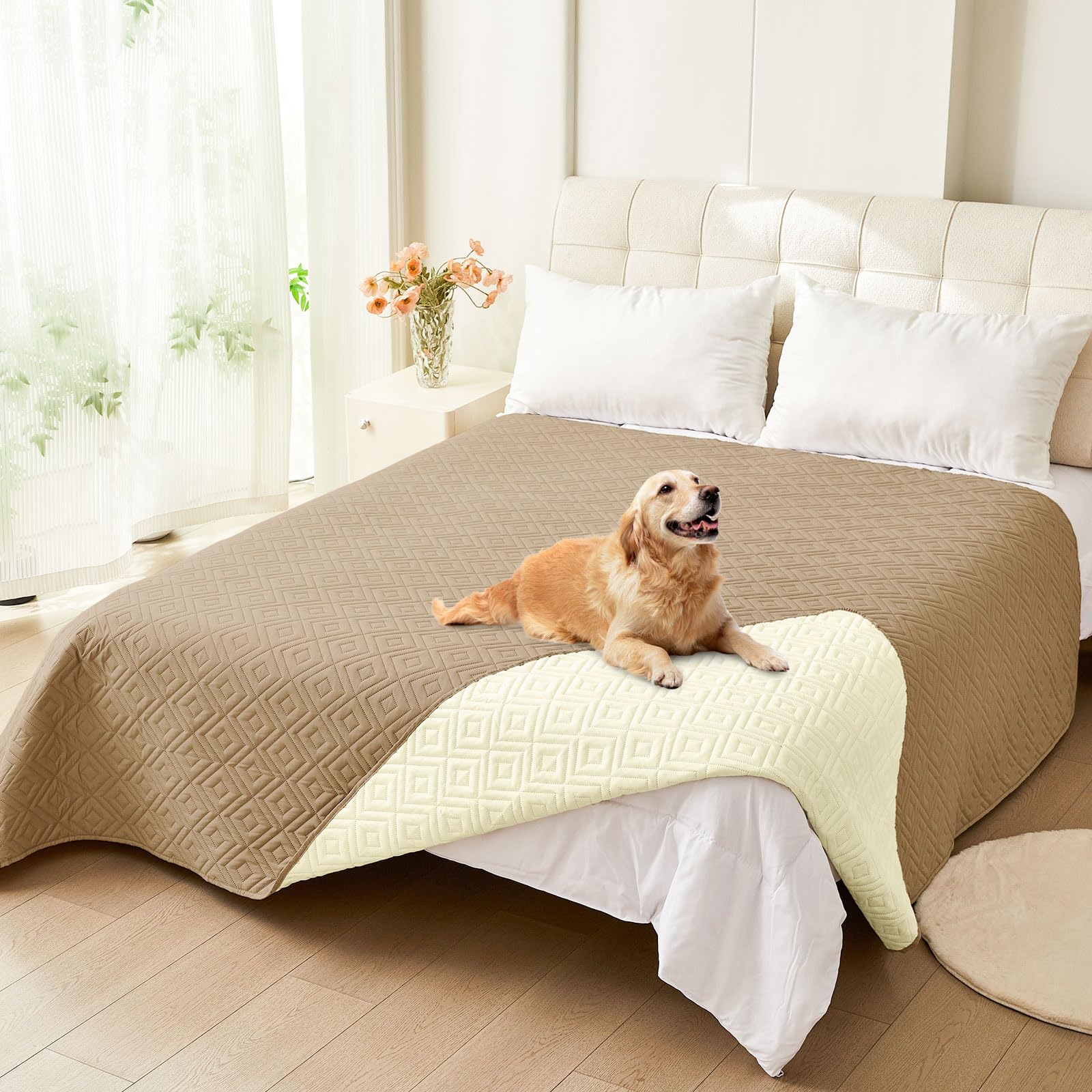 hyha Waterproof Dog Blanket, Soft Dog Bed Cover Pet Blankets, Waterproof Sofa Couch Cover for Dogs Washable, Reversible Pet Couc