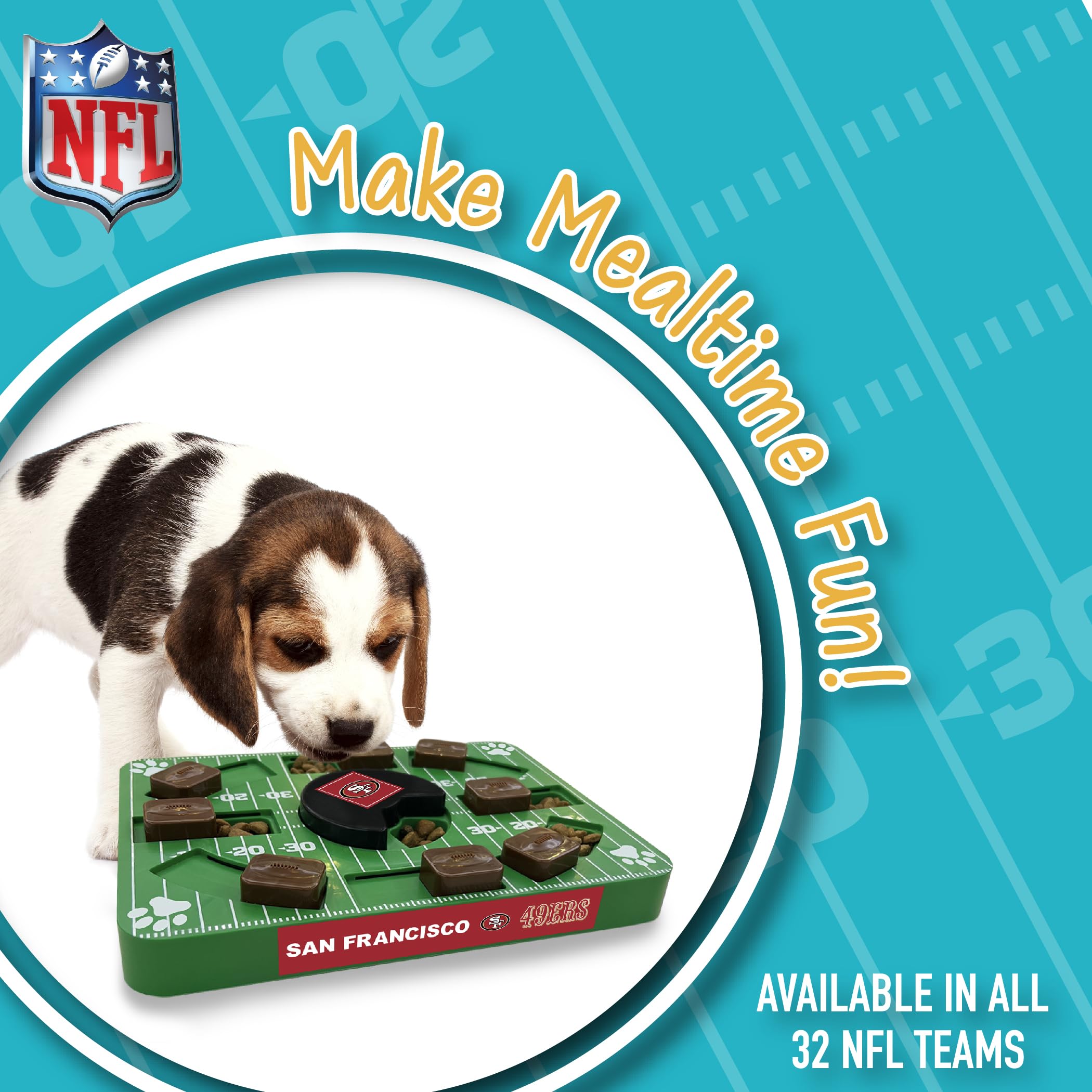 Pets First Nfl San Francisco 49Ers Puzzle, Interactive Dog Treat Puzzle Toy