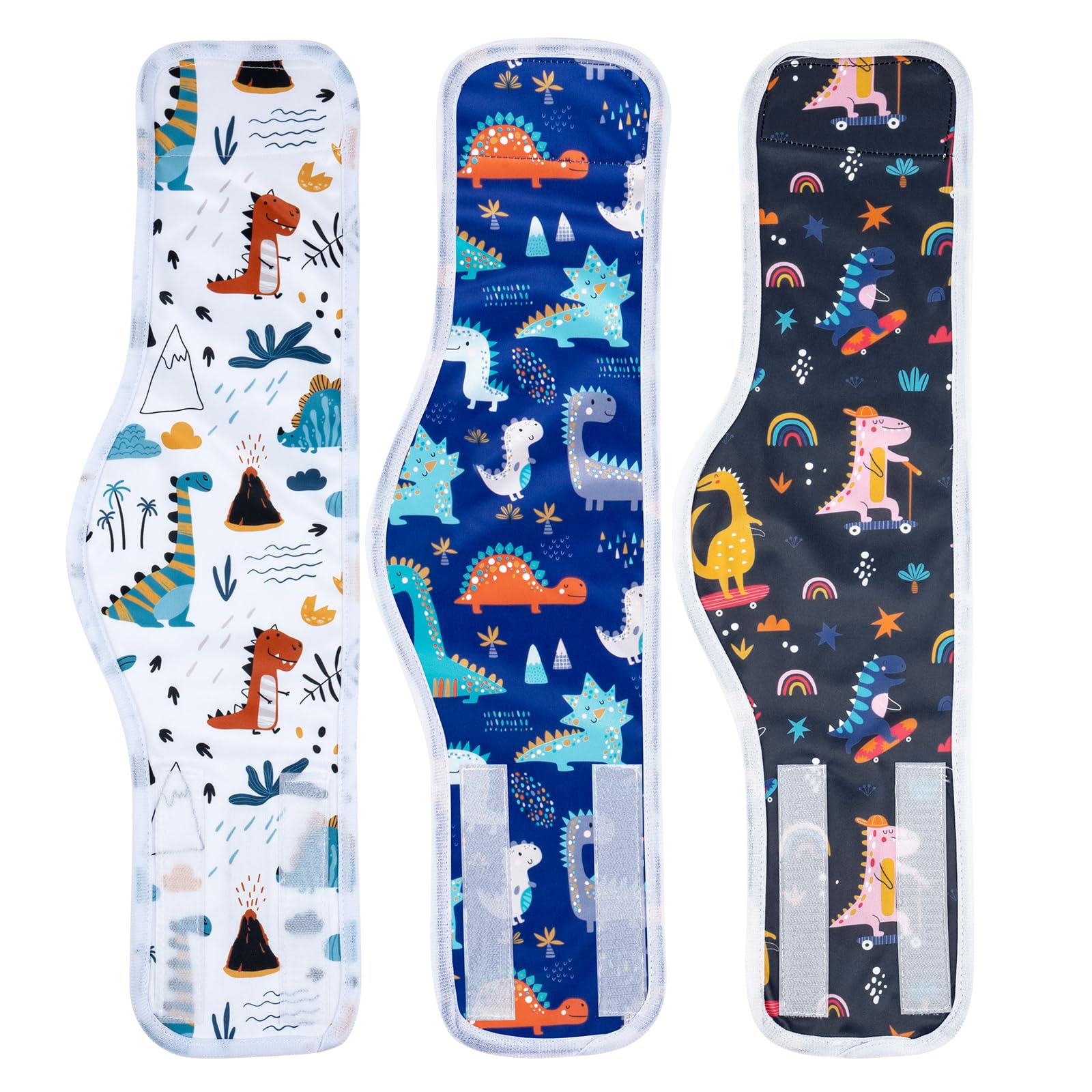 Micooyo Male Dog Diaper Lightweight Dog Wraps Washable Dogs Diapers Doggie Belly Bands For Male Dogs, Puppy Diapers Large (Dinos