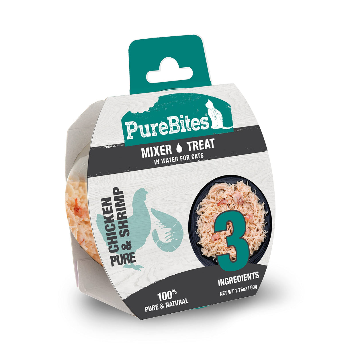 Purebites Wet Mixers  Chicken & Shrimp  Only 3 Ingredients  Single Tray (Packaging May Vary)