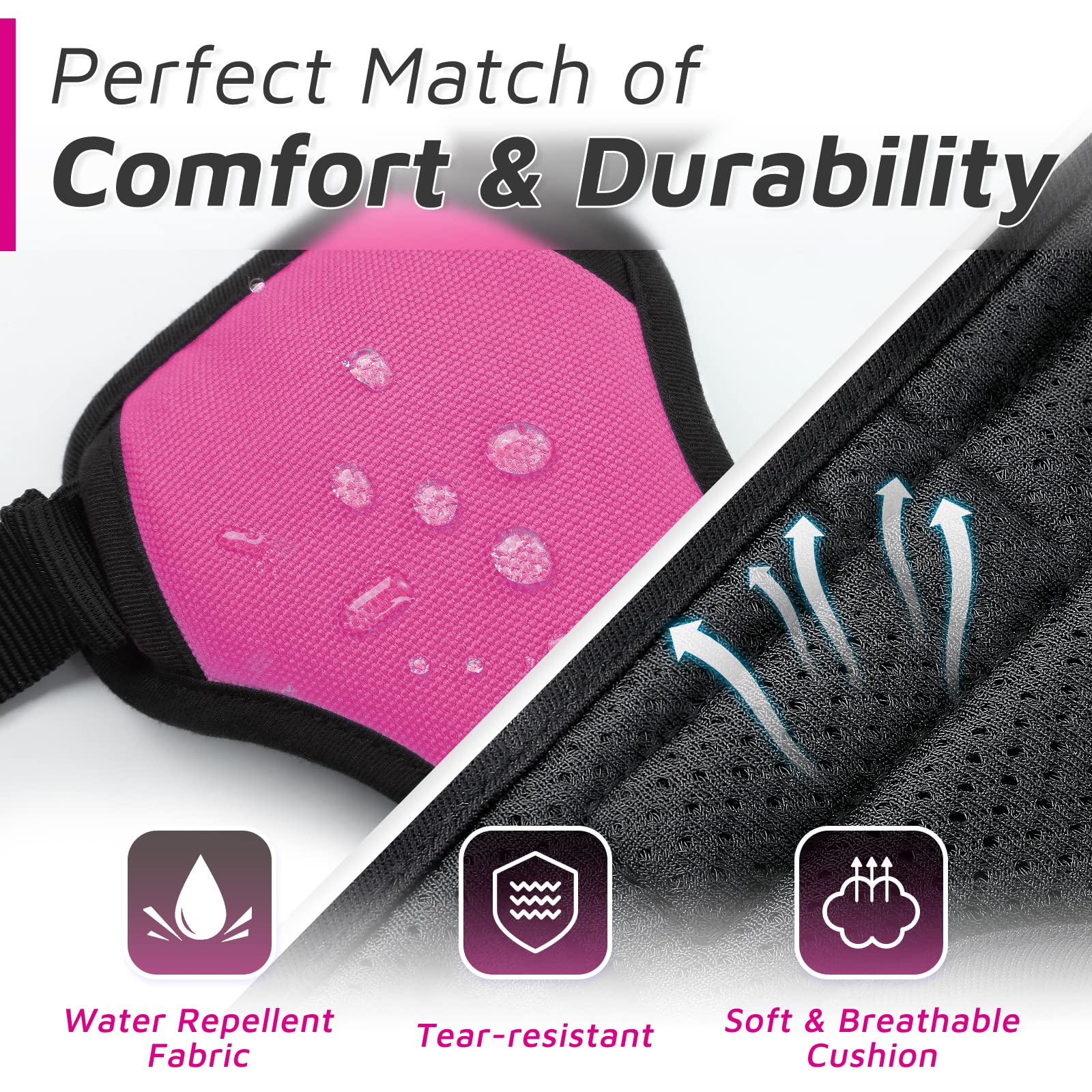 Eagloo Dog Harness Small Sized Dog, No Pull Service Vest With Reflective Strips And Control Handle, Adjustable And Comfortable For Easy Walking, No Choke Pet Harness With 2 Metal Rings, Rose Red, S