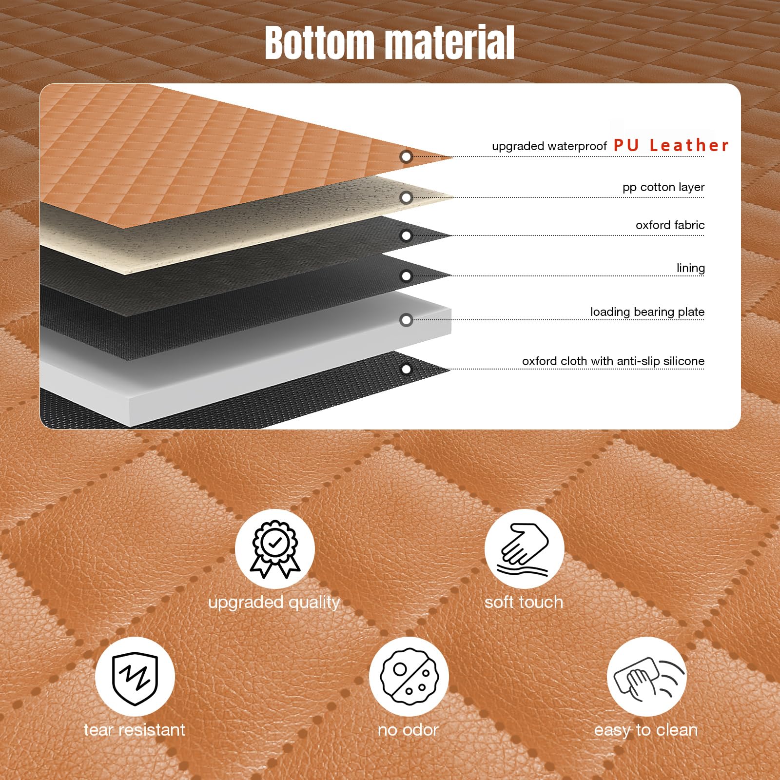 Asfrost Pu Leather Dog Seat Cover For Back Seat Extender-Upgraded Hard Bottom Back Seat Pet Cover For Dogs, Anti-Scratch Nonslip