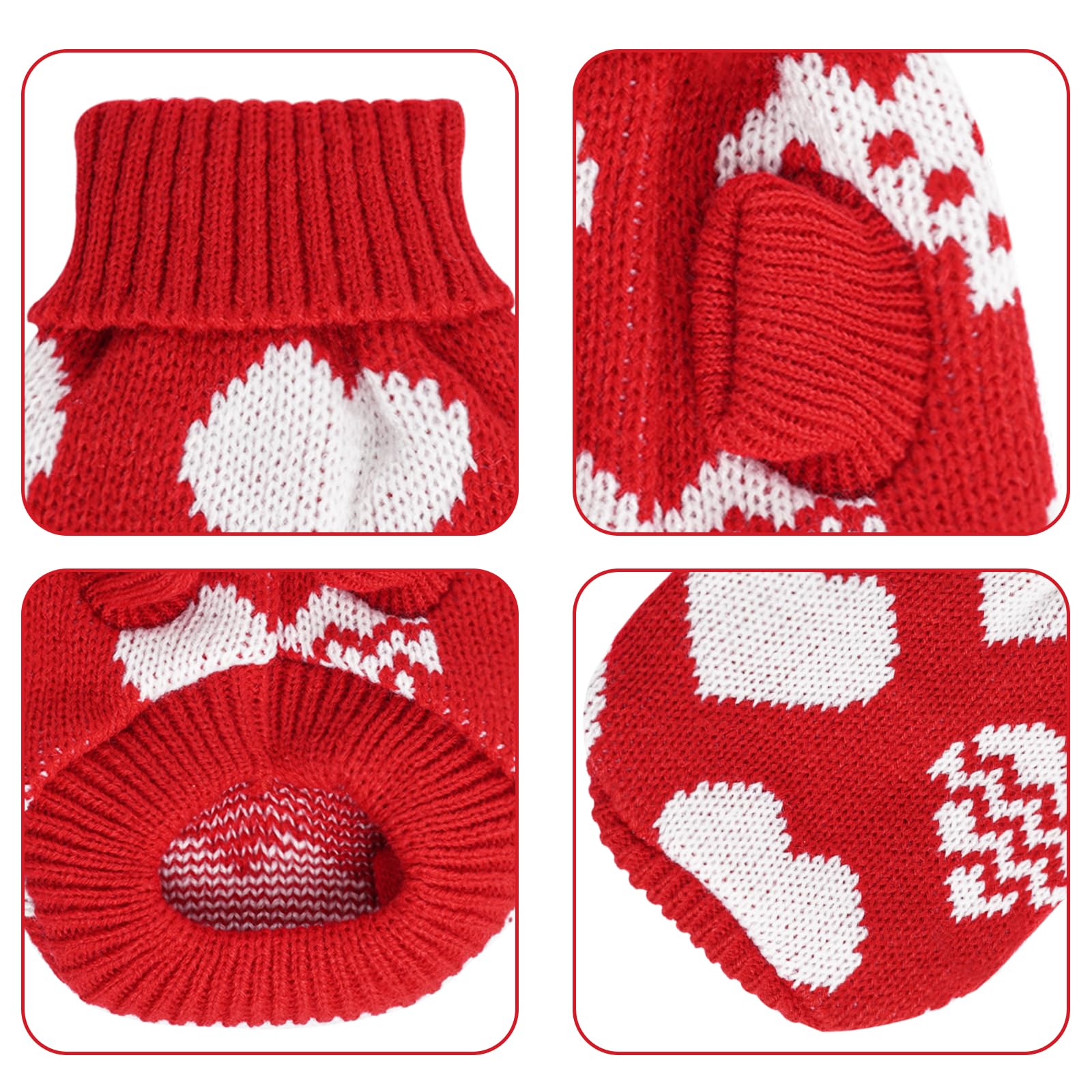 Tongcloud Dog Knitted Sweater Heart Puppy Sweater Dog Sweaters Holiday Clothes Or Dog Cat Pet Costume