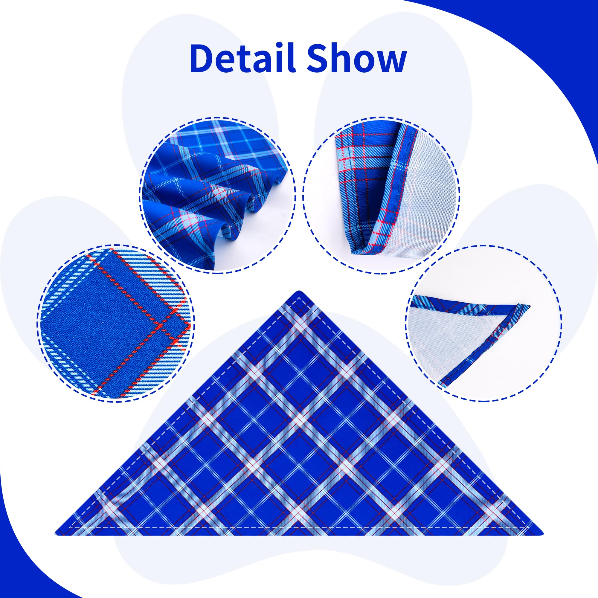 JpGdn 10PCS Dog Bandanas Plaid for Medium Breed Kerchief Washable Triangle Bibs Head Scarves Scarfs for Boys and Girls Grooming