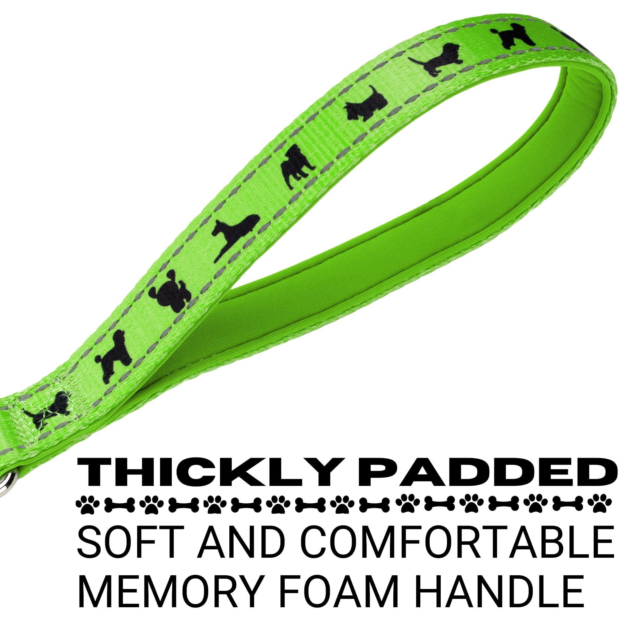 Ecobark Dog Leash - Soft & Reflective Comfort Training Leashes With Padded Handle - Strong Durable Heavy Duty - Training And Pul