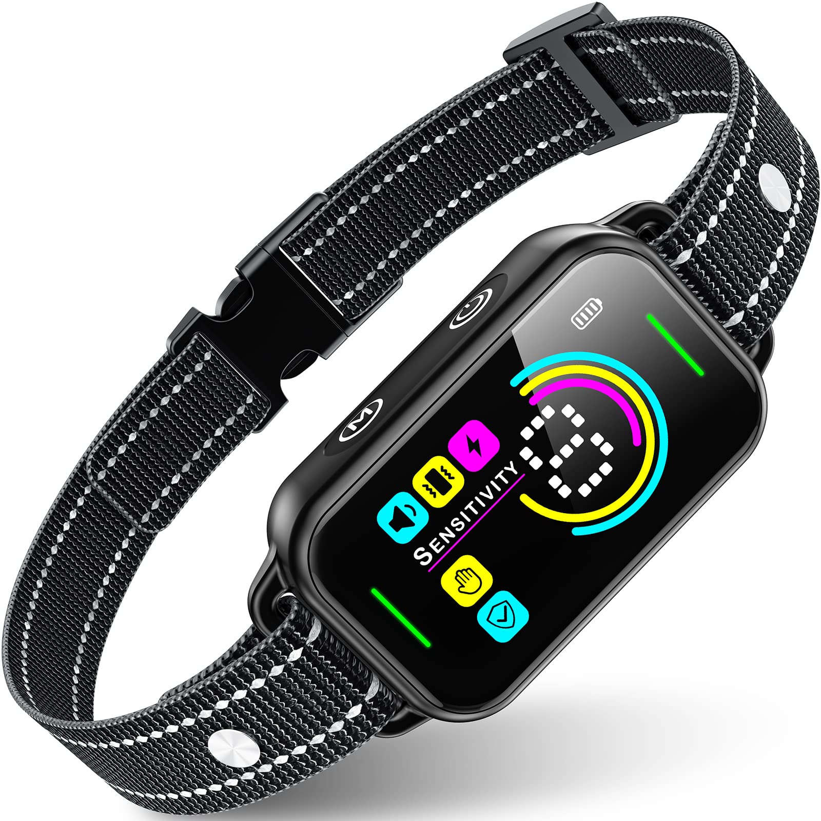 Dog Bark Collar, Dinjoo Bark Collar For Large Medium Small Dogs,Smart Bark Collar,Rechargeable Anti Barking Training Collar With 8 Adjustable Sensitivity,Bark Shock Collar With Beep