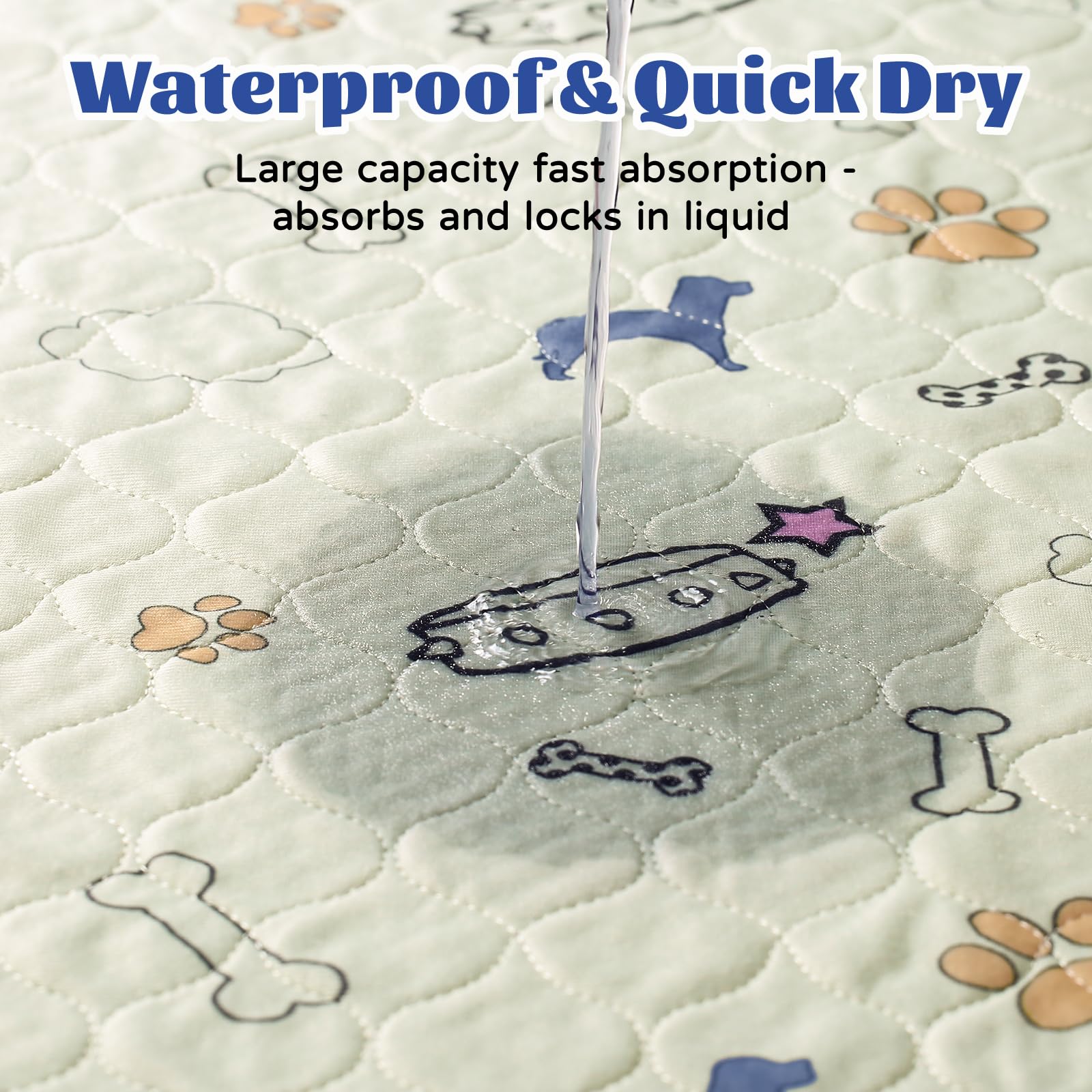 Baodan Washable Pee Pads For Dogs Waterproof, 2 Pack 34X52 Reusable Puppy Pads Super Absorbent, Non-Slip Dog Pee Pads For Dog Pl