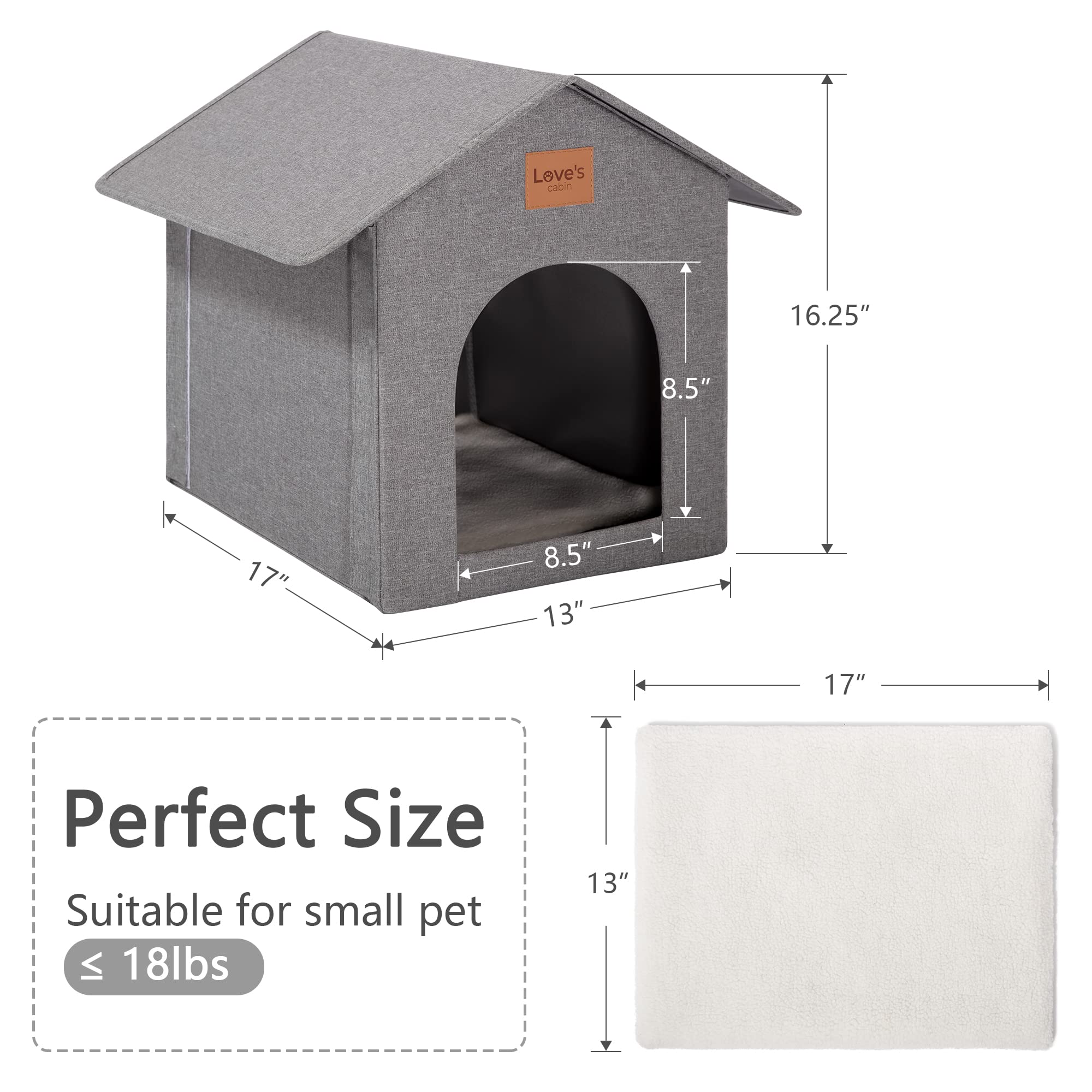 Love'S Cabin Outdoor Cat House Weatherproof, Insulated Feral Cat House Outdoor For Winter, Waterproof Outside Cat House For Outd